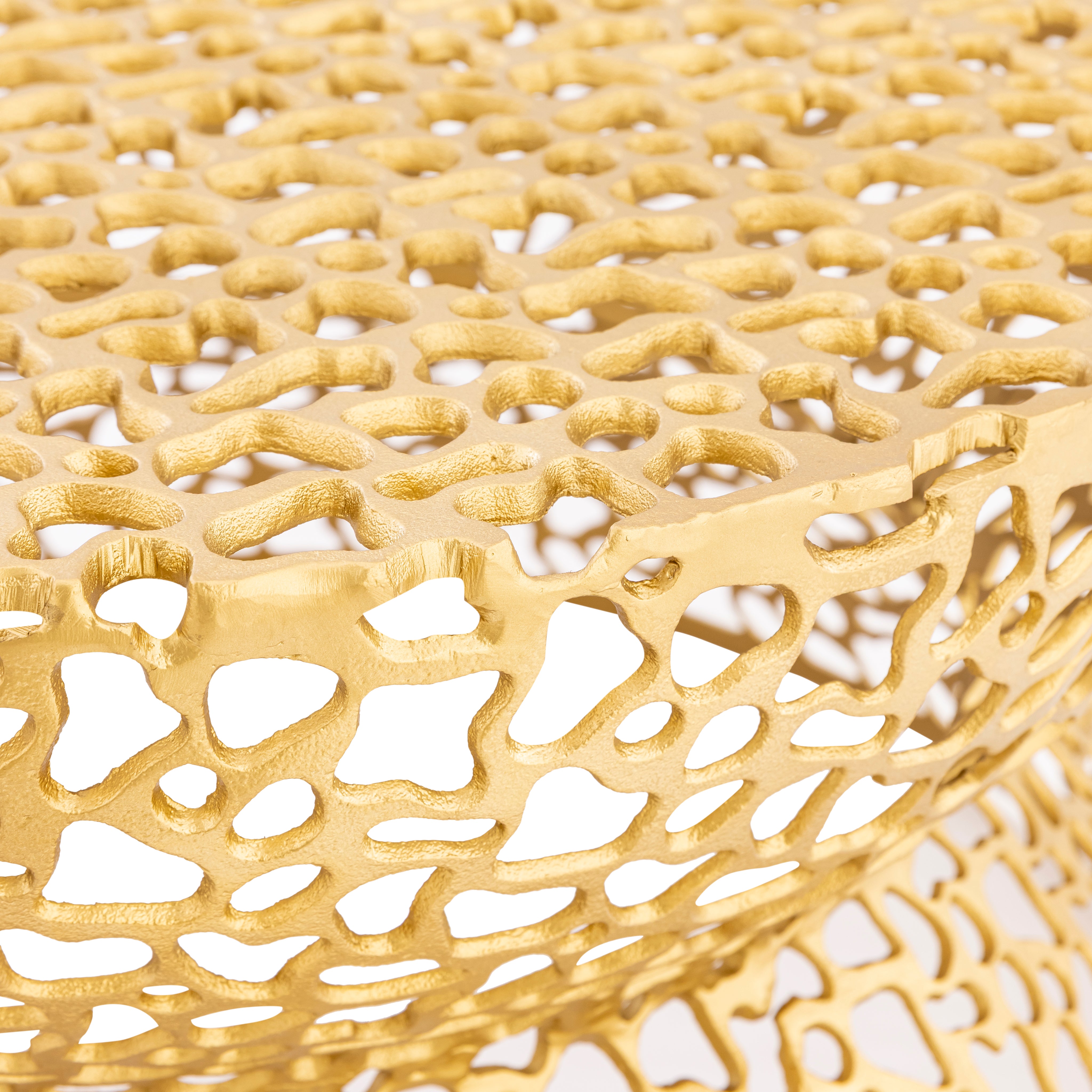 Lattice Pattern Gold Coffee Table