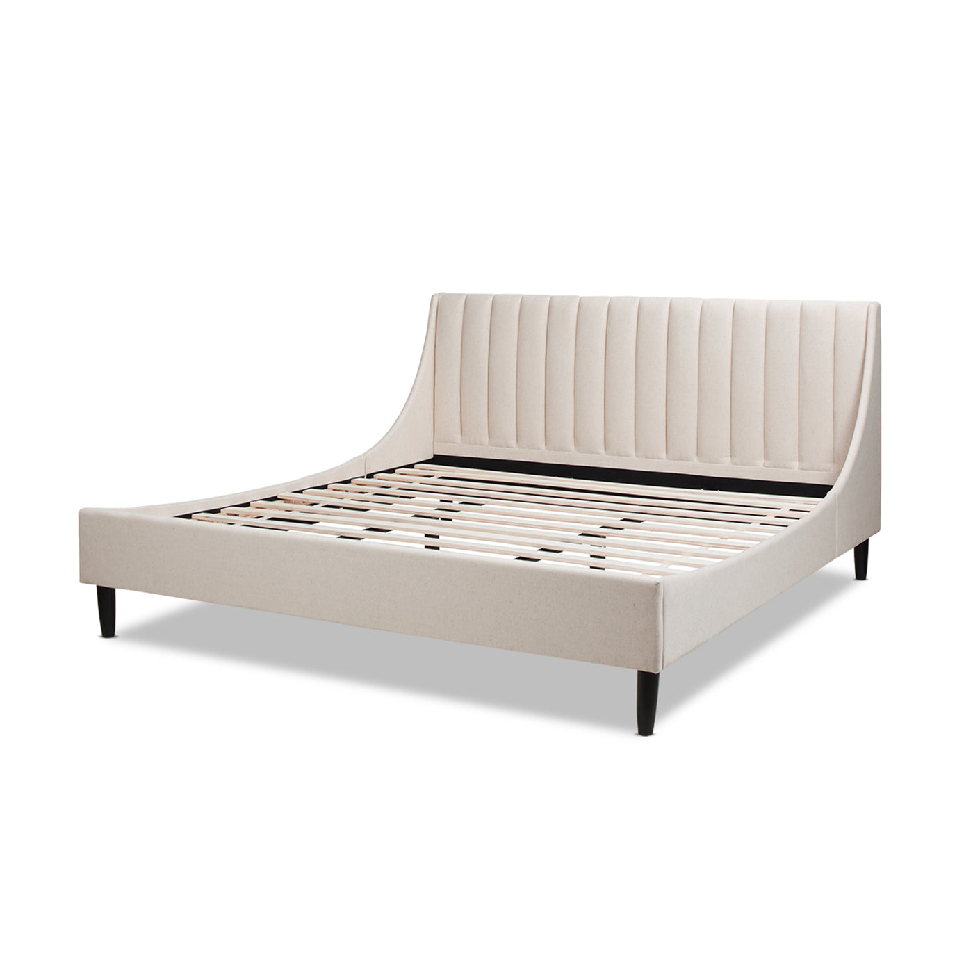 Asphodel Upholstered Platform Bed with Channel Tufted Headboard