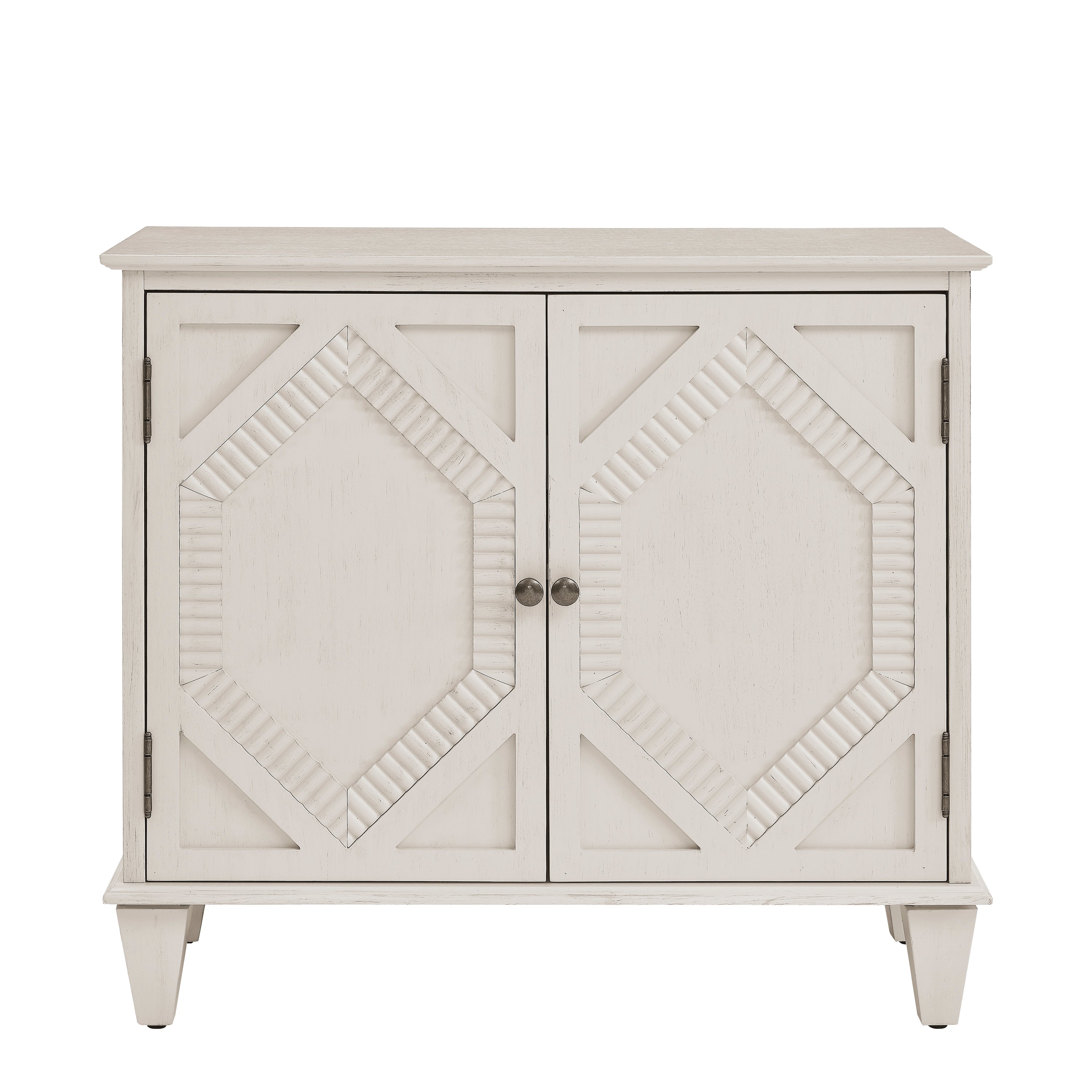 Mid Century Modern Geometric Accent Cabinet with Storage - 65.2"