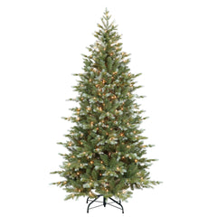 6.5 ft Pre-lit Slim Colorado Blue Spruce Artificial Christmas Tree with Clear Lights & Metal Stand