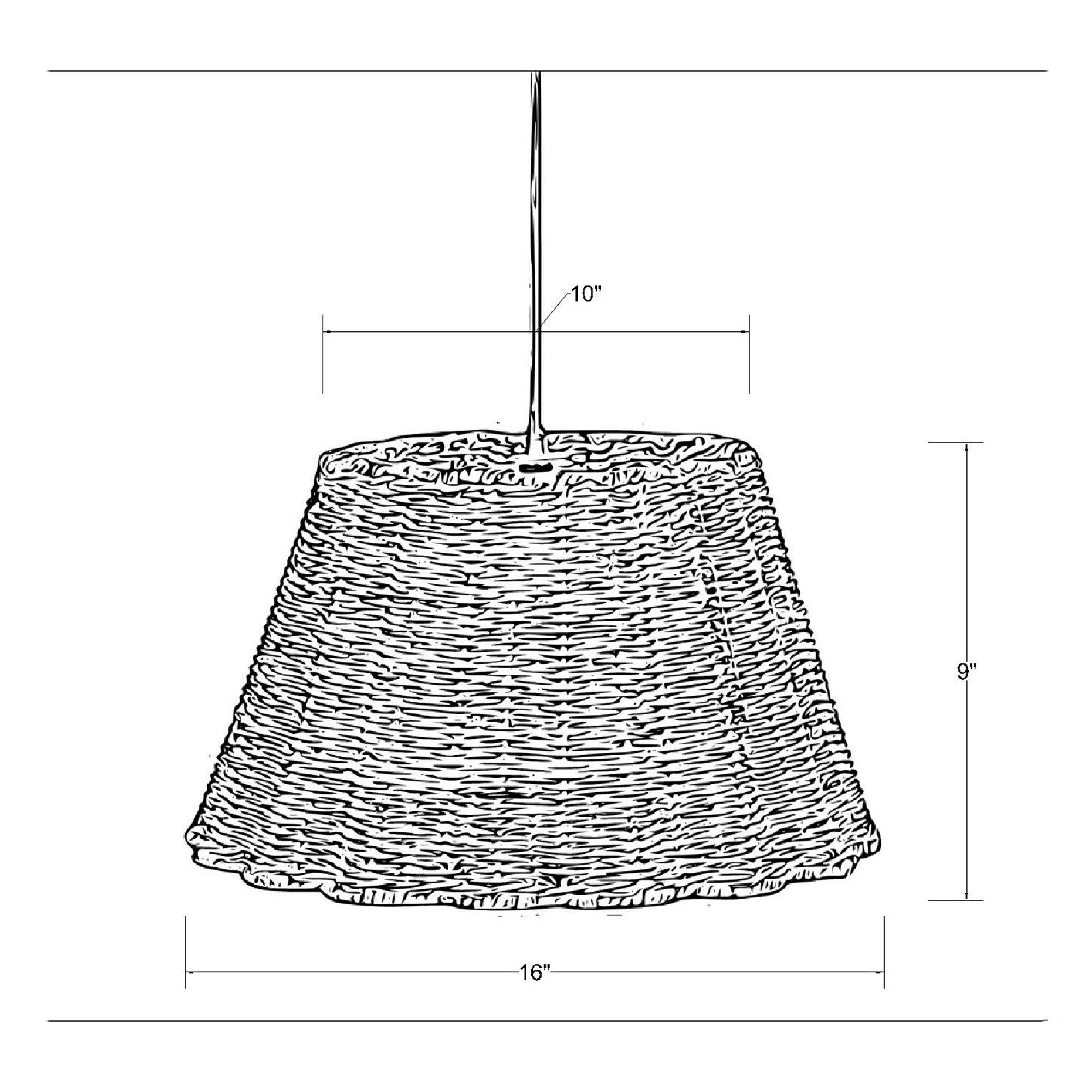 Rattan Scalloped Pendant