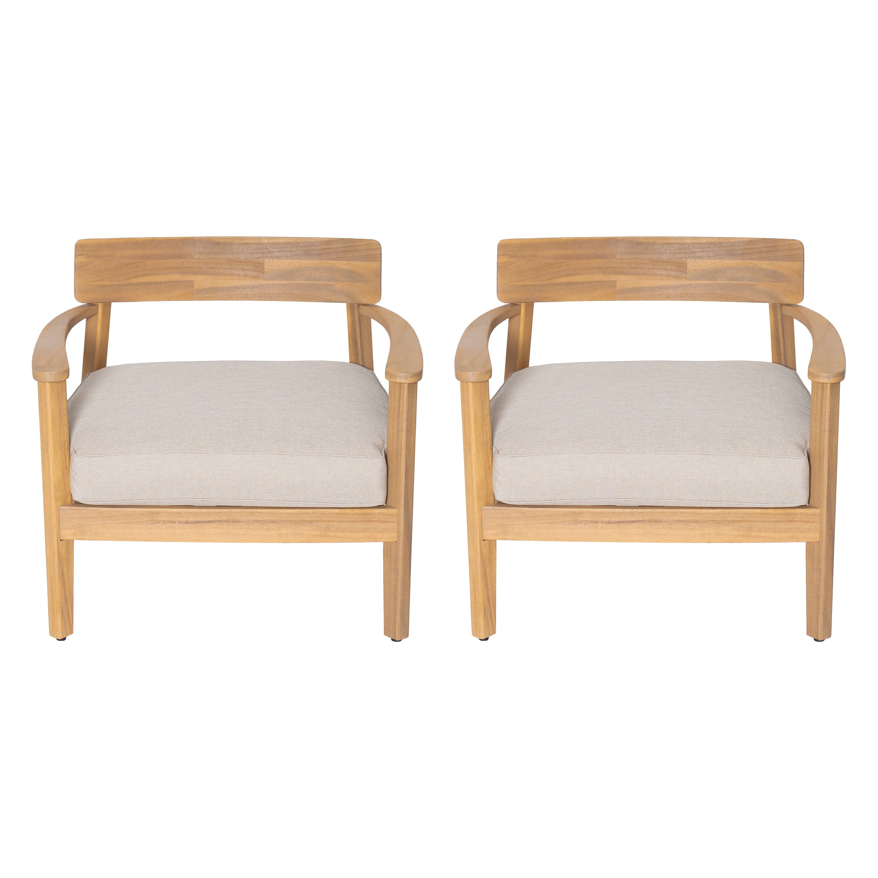 Mallorca Acacia Wood Club Chair With Seat Cushion