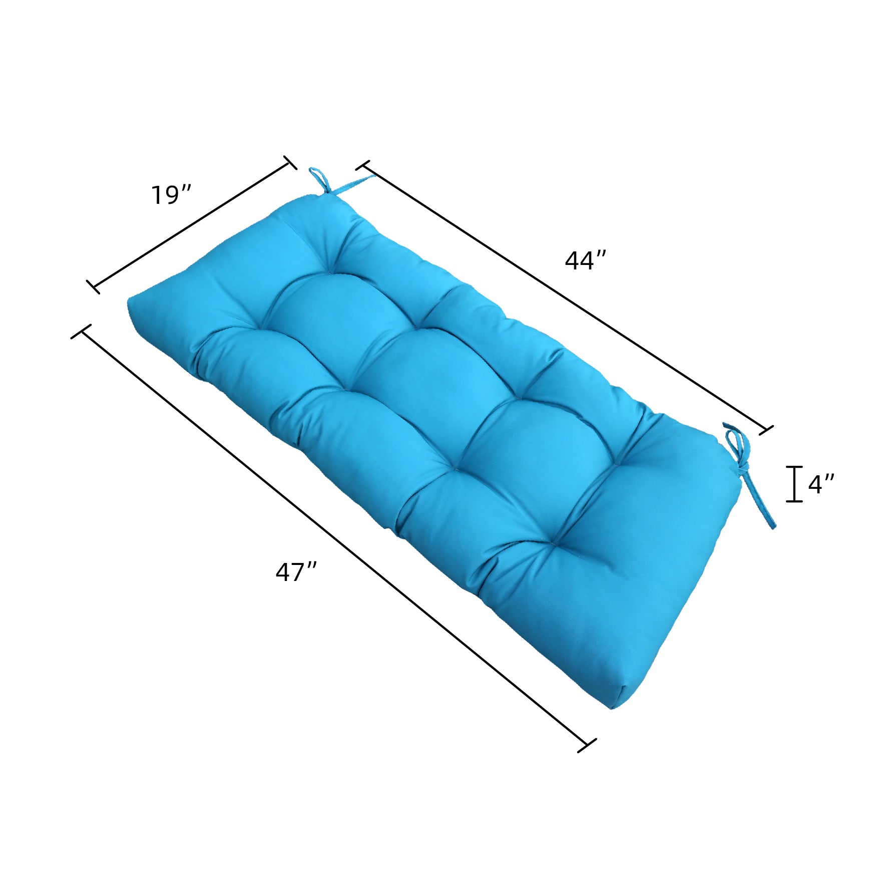 47" Tufted Outdoor Bench Cushion