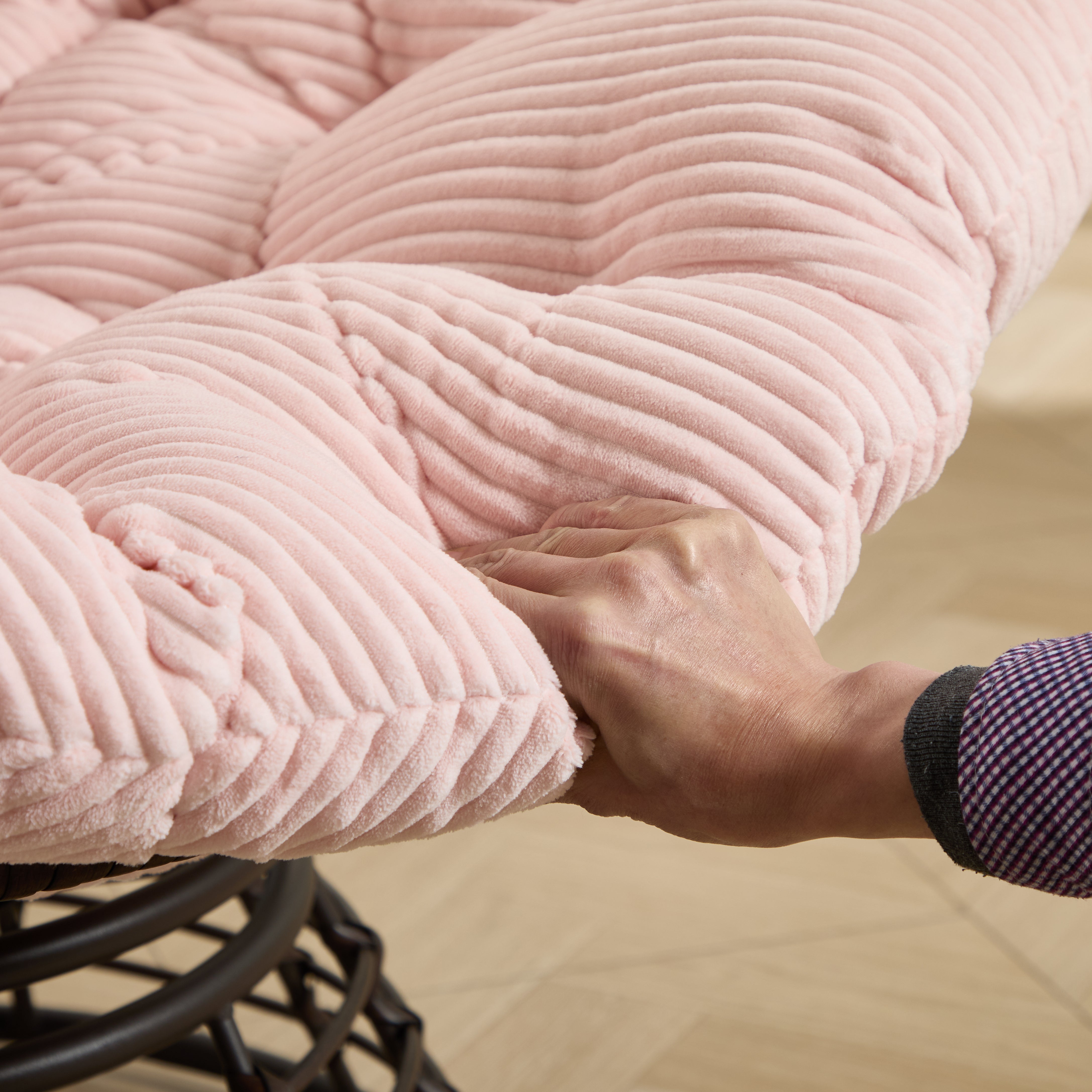 The Original Papasan™ 360° Swivel Indoor Outdoor Wicker Papasan Chair with Soft Thick Cushion