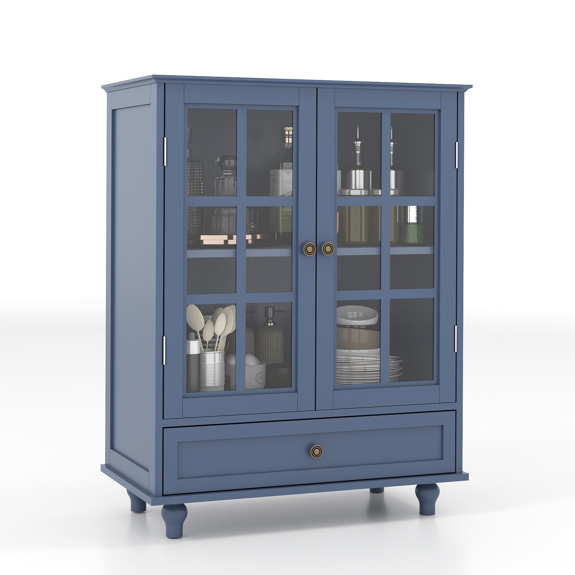Double Glass Door Accent Cabinet