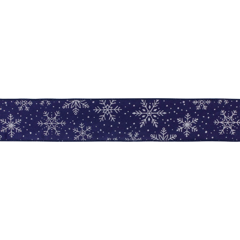 Navy Snowflake Ribbon (Set of 2) 2.5" x 10 Yds