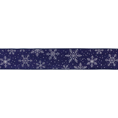 Navy Snowflake Ribbon (Set of 2) 2.5" x 10 Yds