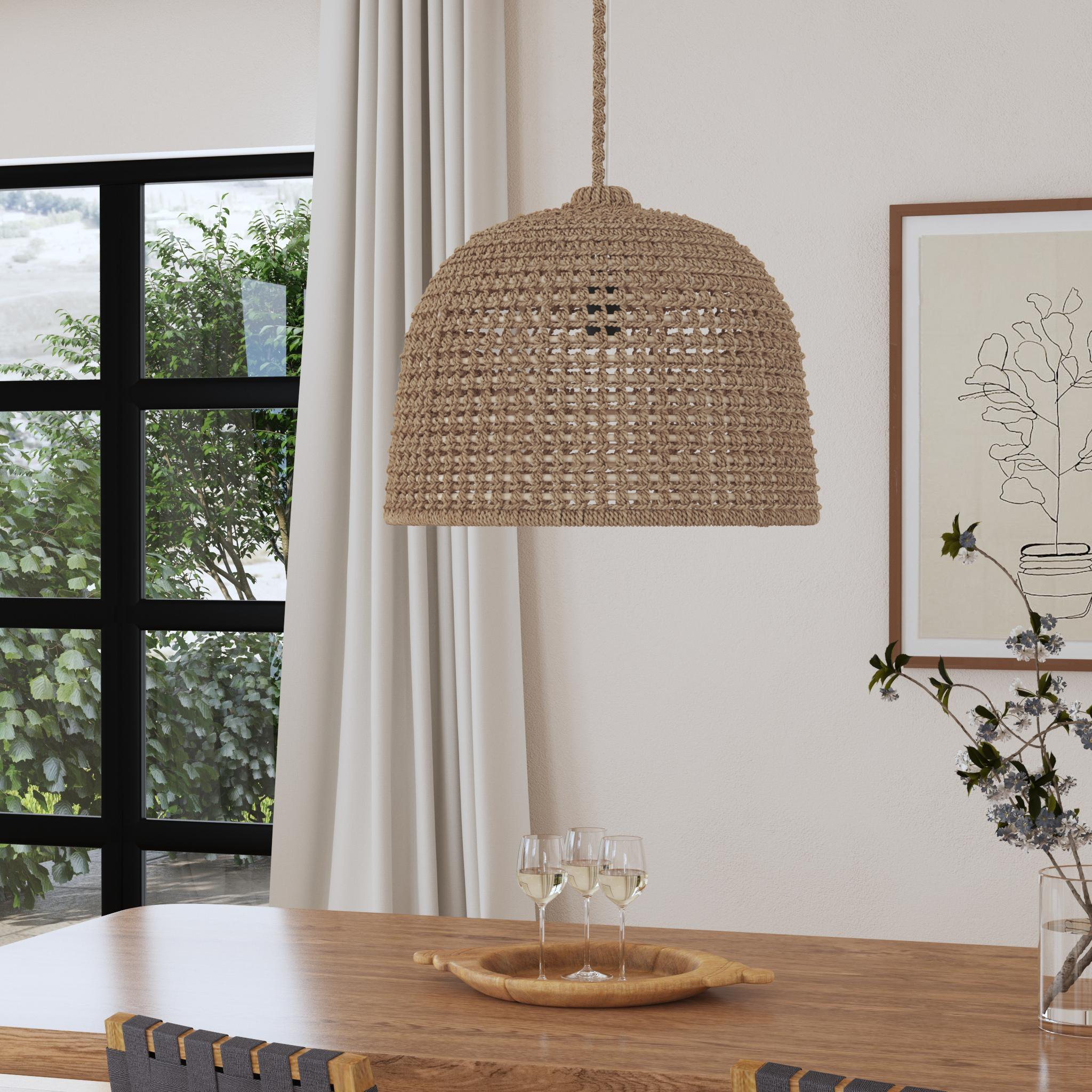 Woven Manila Rope Dome Pendant