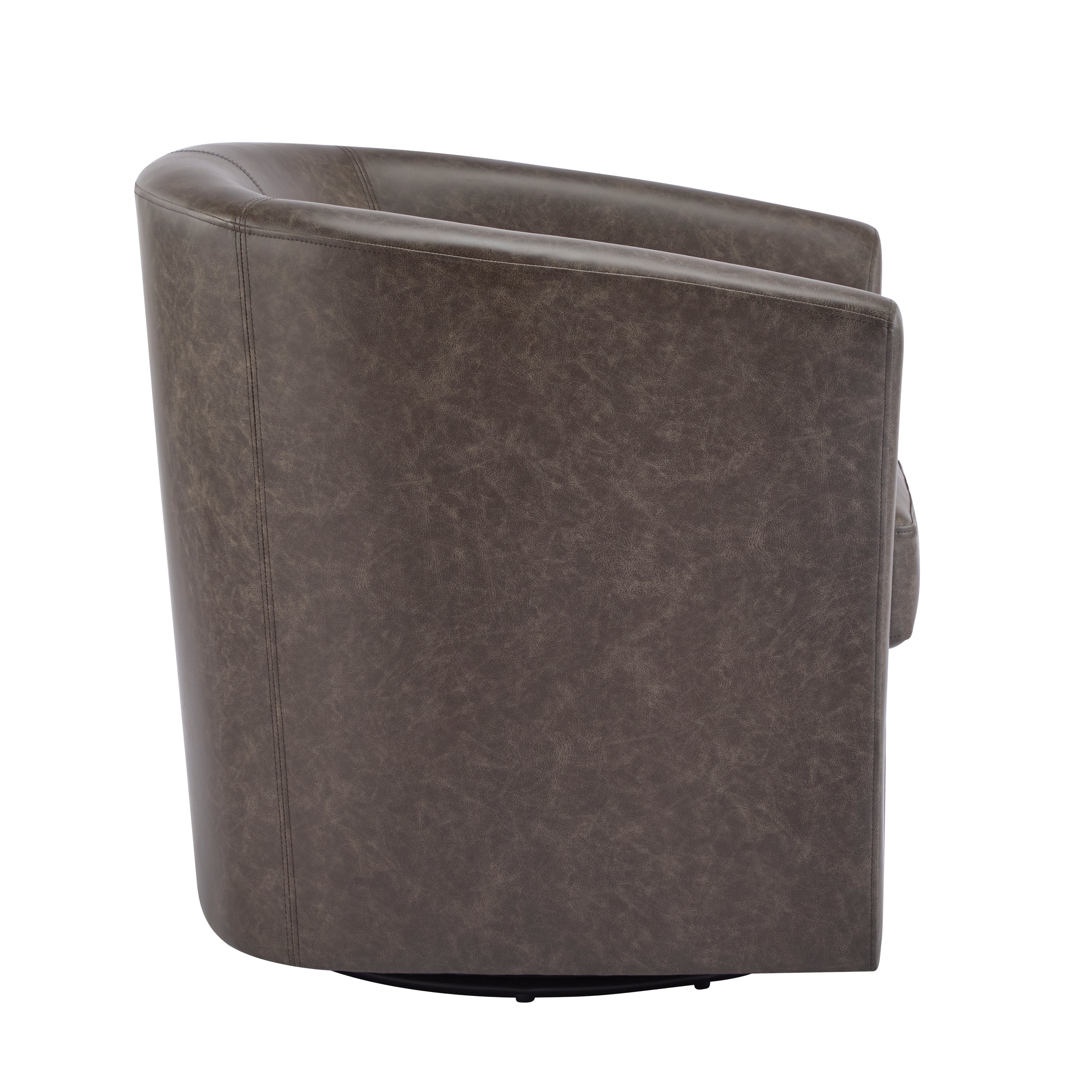 Wilmore Faux Leather Swivel Barrel Chair