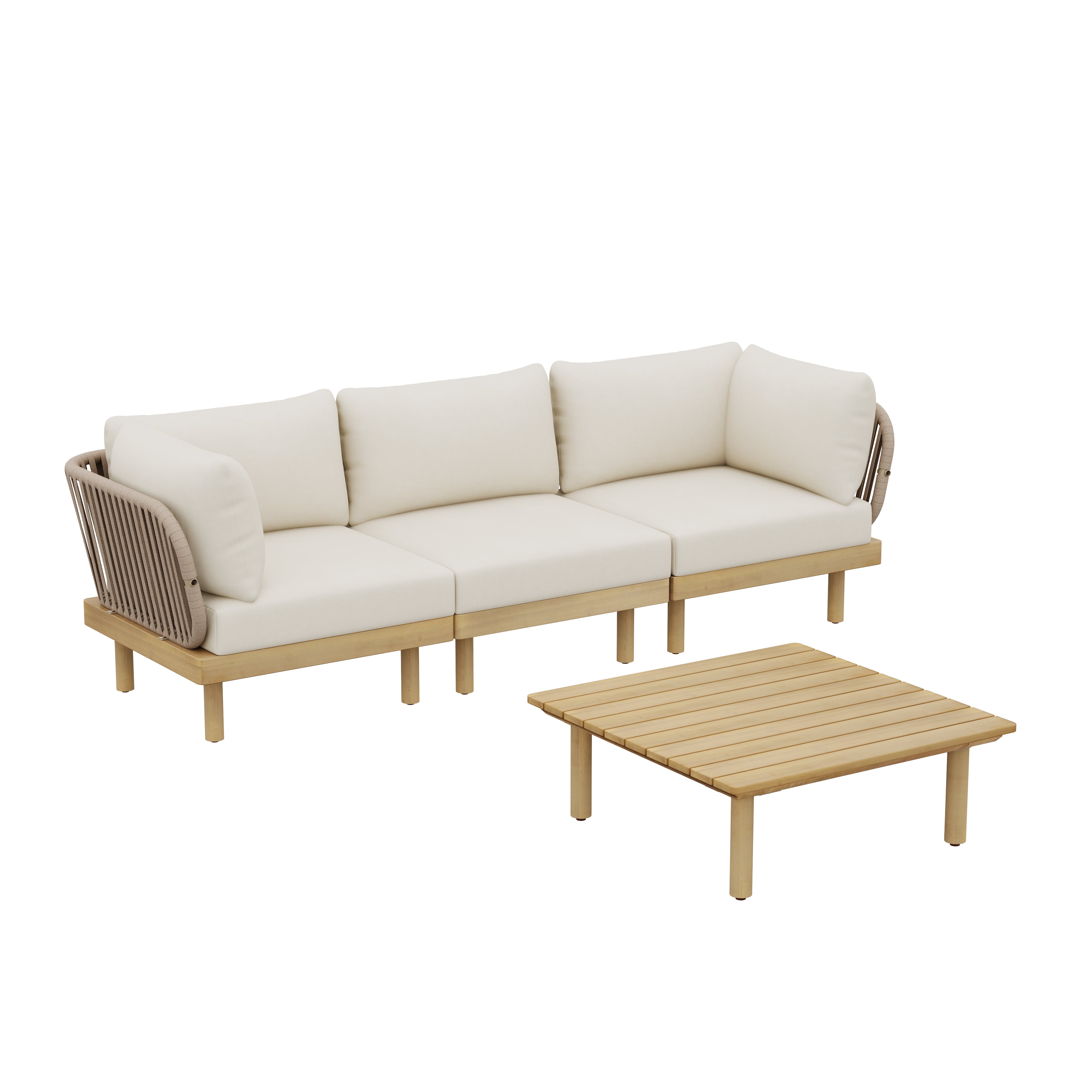 Sebastian 4-Piece Acacia Wood Outdoor Sofa Set