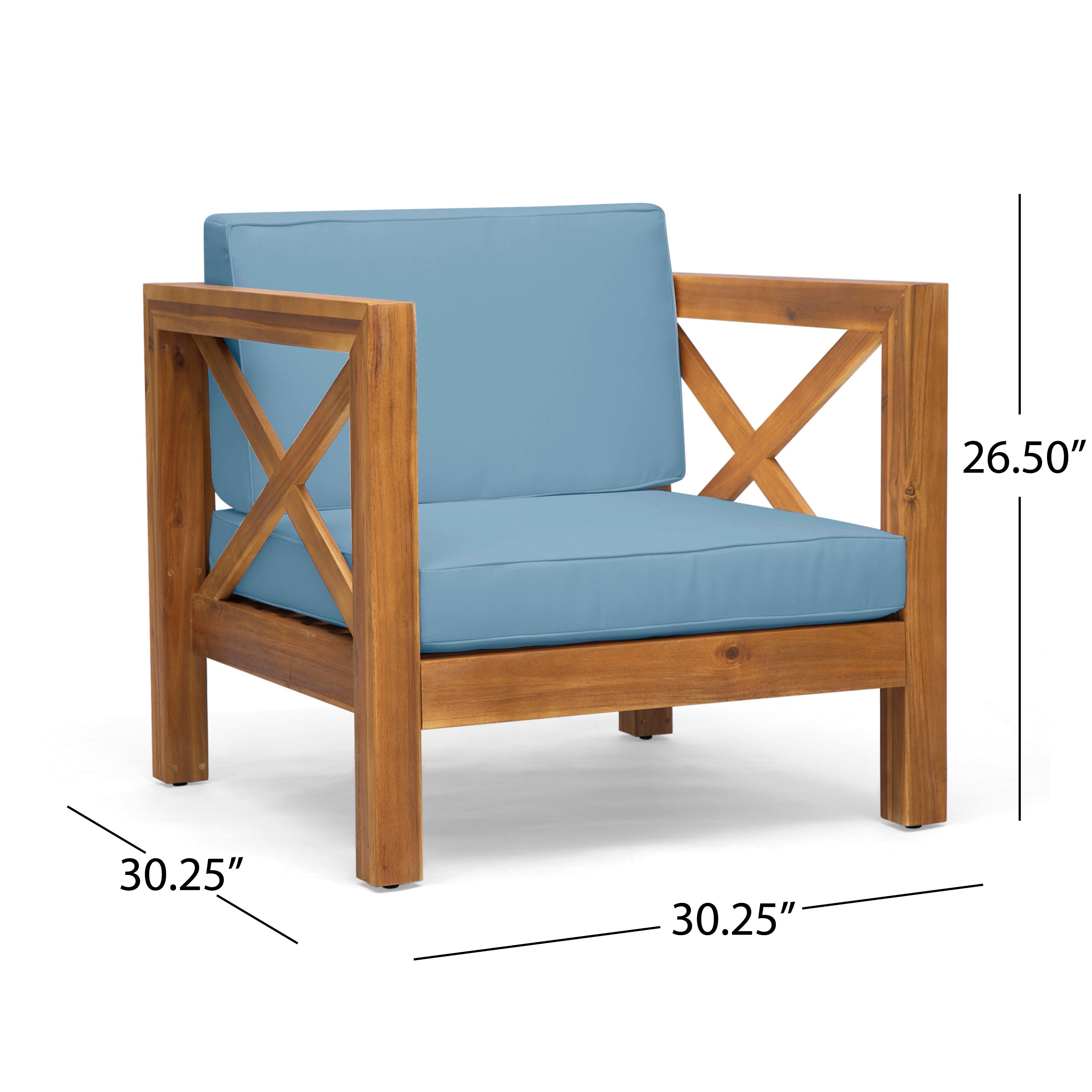 Brava Outdoor Club Chair with Water-Resistant Cushions