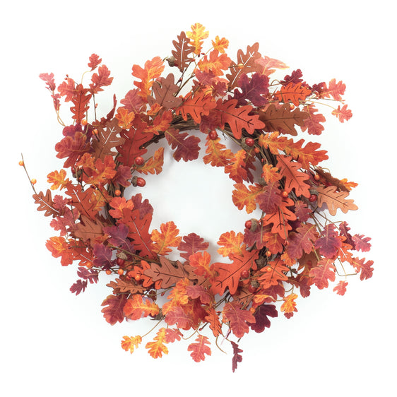 Fall Oak Leaf Wreath 21"