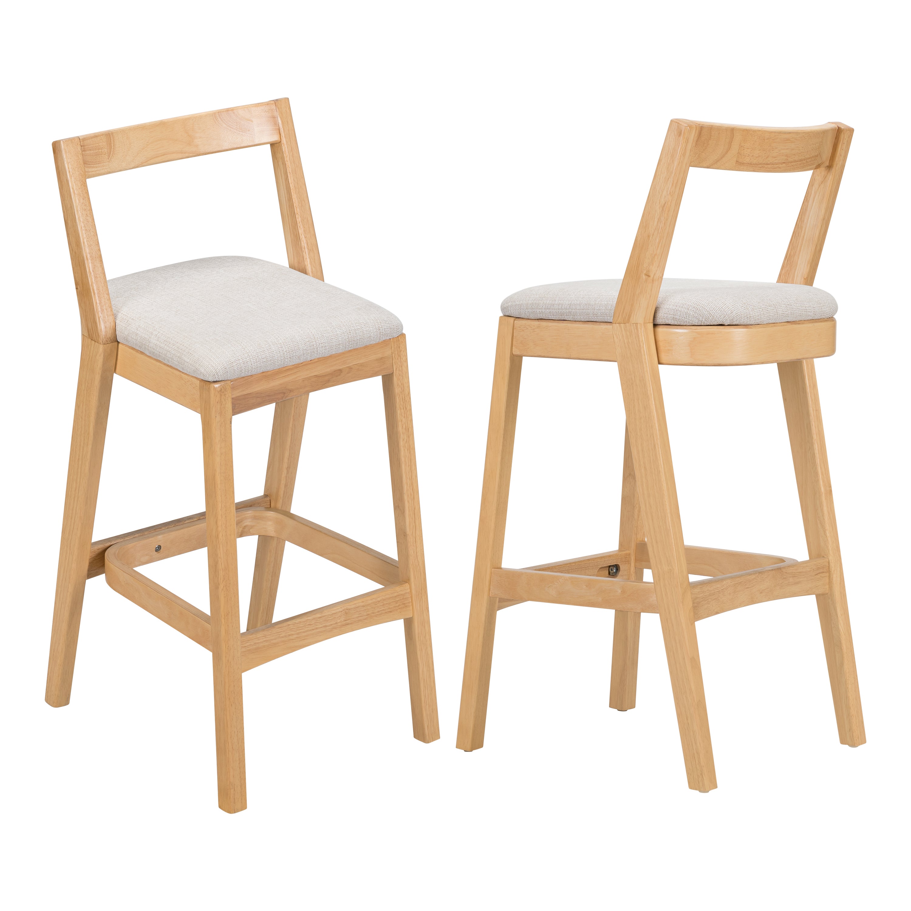 Jasper Indoor Rubberwood Barstool, Set of 2