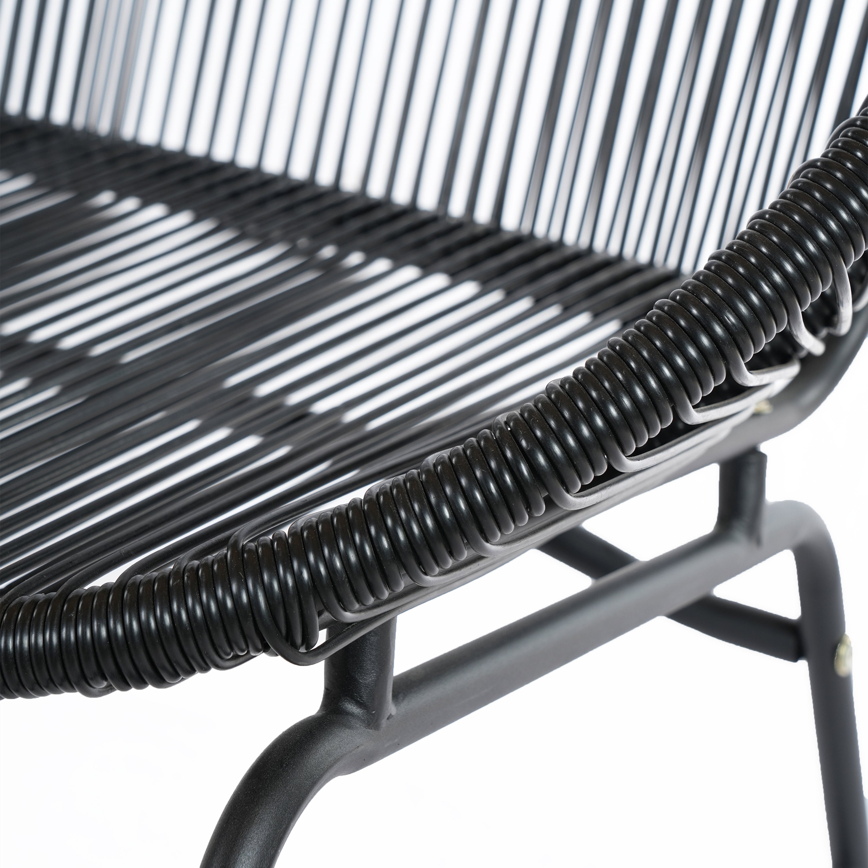 CONDESSA OUTDOOR PATIO WICKER LOVE SEAT, GREEN PE RATTAN & IRON FRAME, SET OF 1
