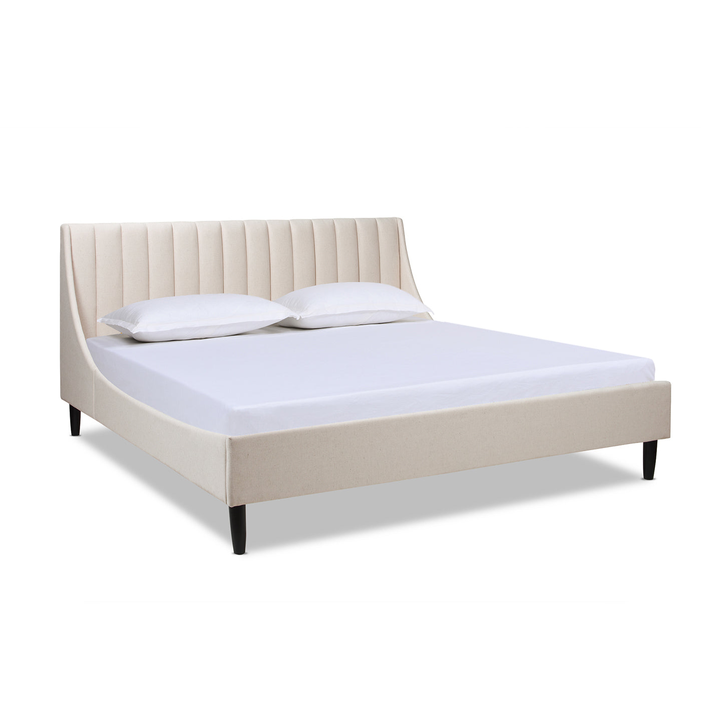 Asphodel Upholstered Platform Bed with Channel Tufted Headboard