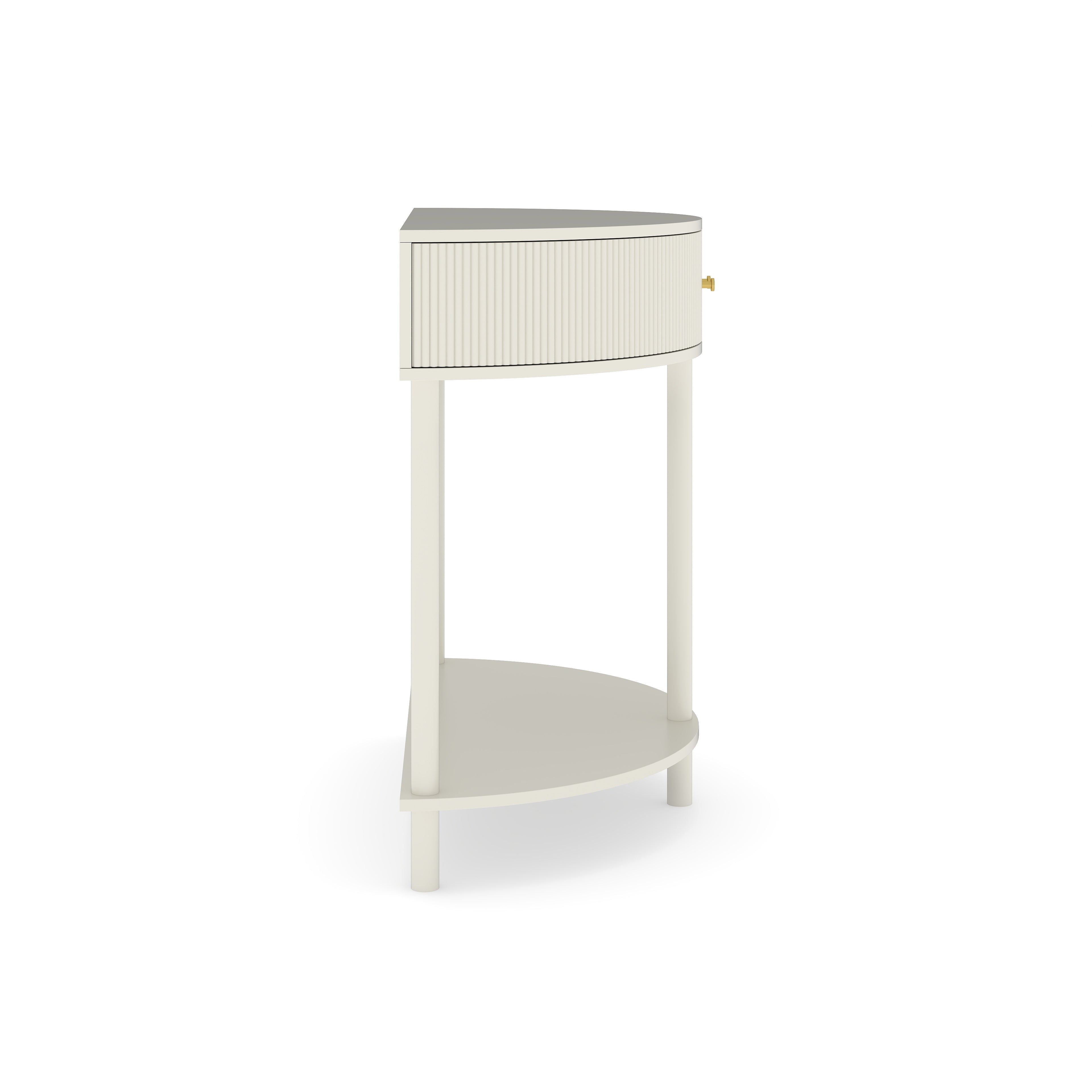 Artisan-Crafted Wave-Pattern Demi-Lune Console Table