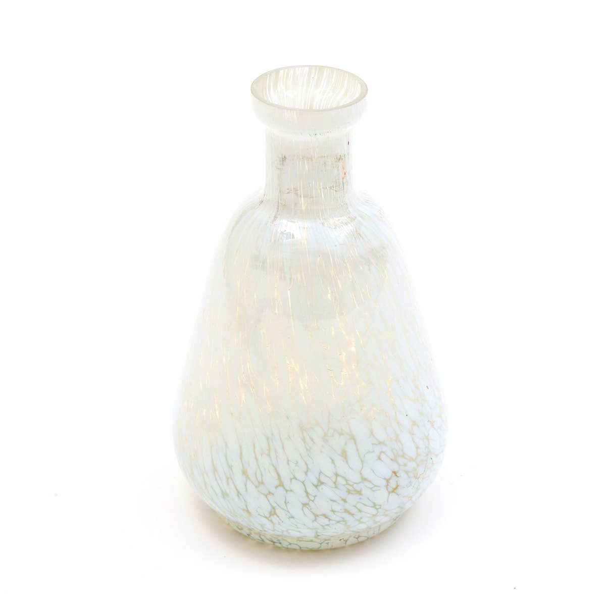 Decorative Splutter Glass Bottle Vase, Small