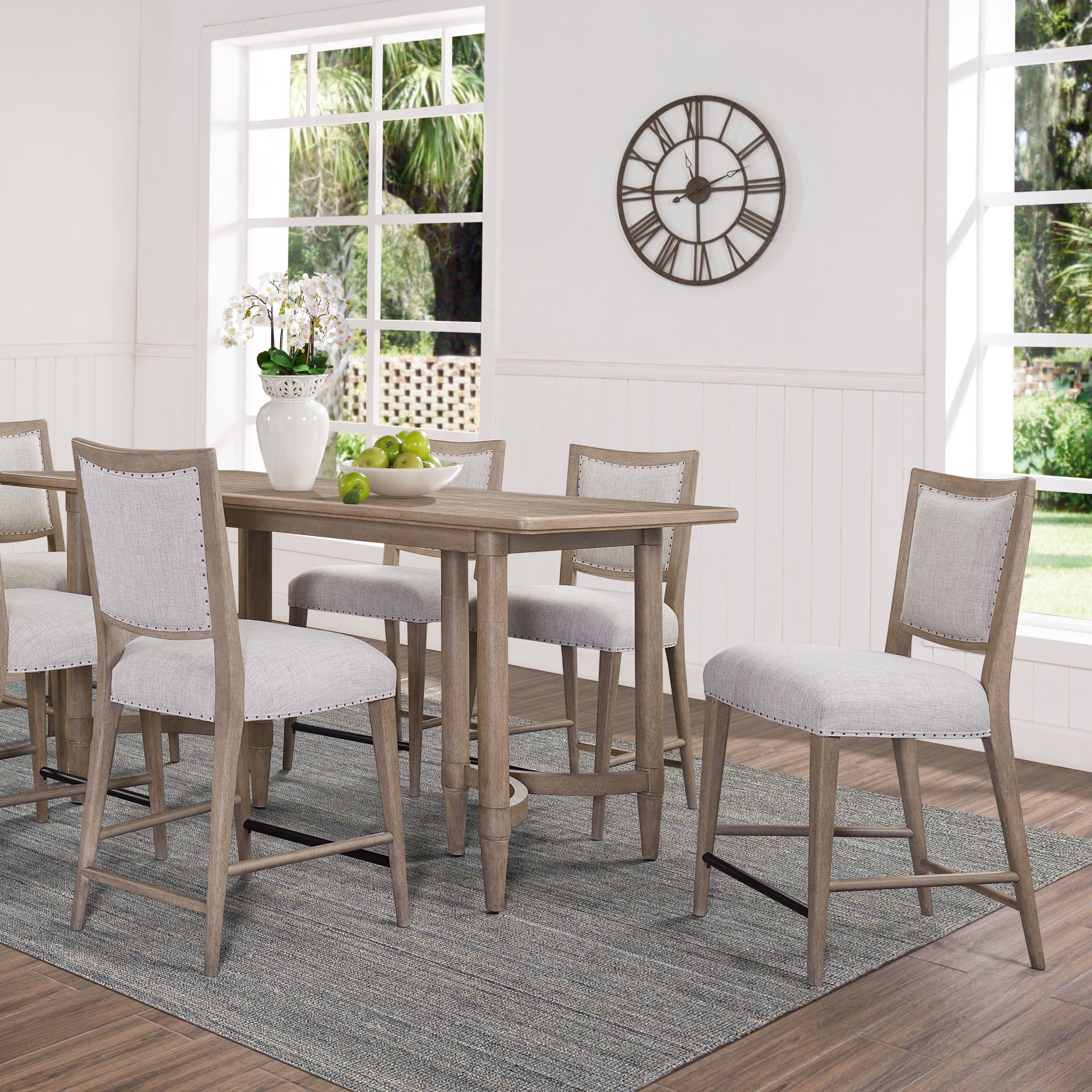 Counter Stool in Sand Colored Finish, Set of 2