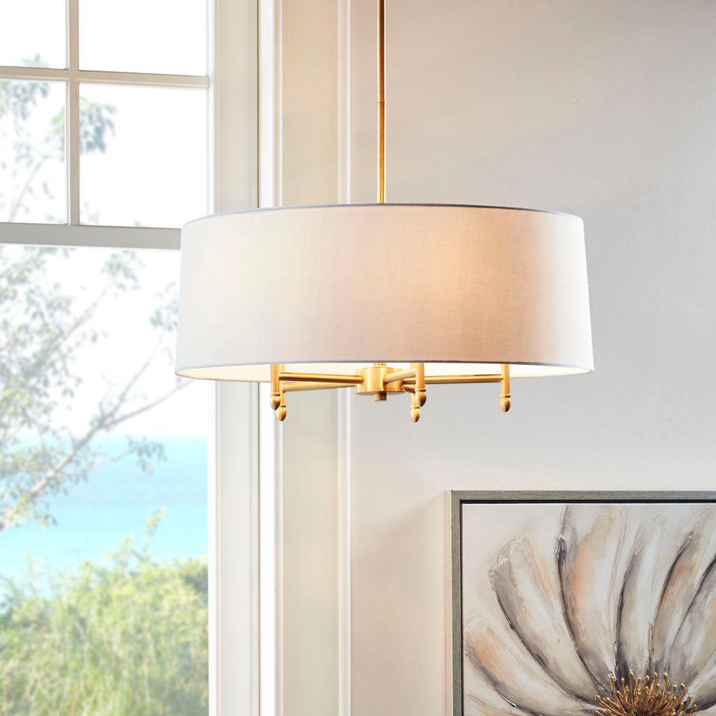 5-Light Pendant Light with Tiltable Drum Shade