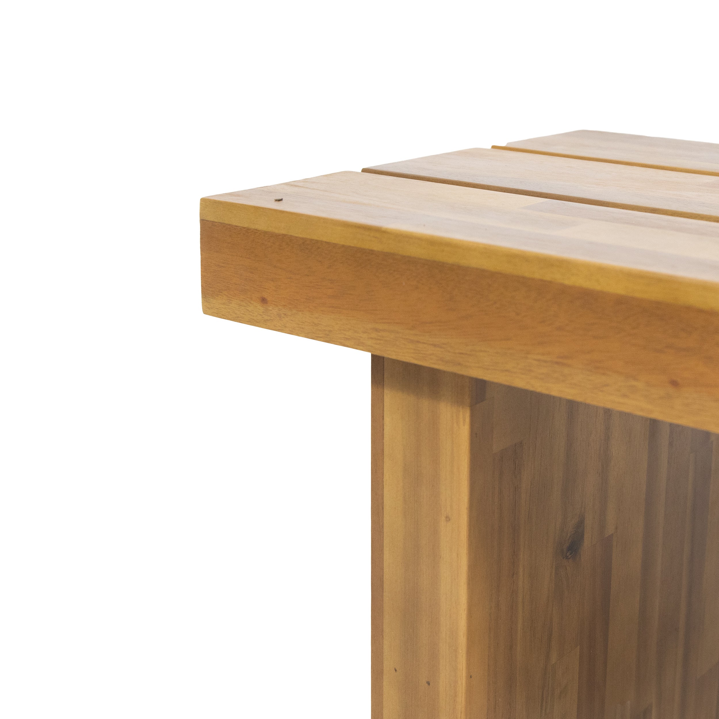 Outdoor Bench with Slat Top and Block Leg