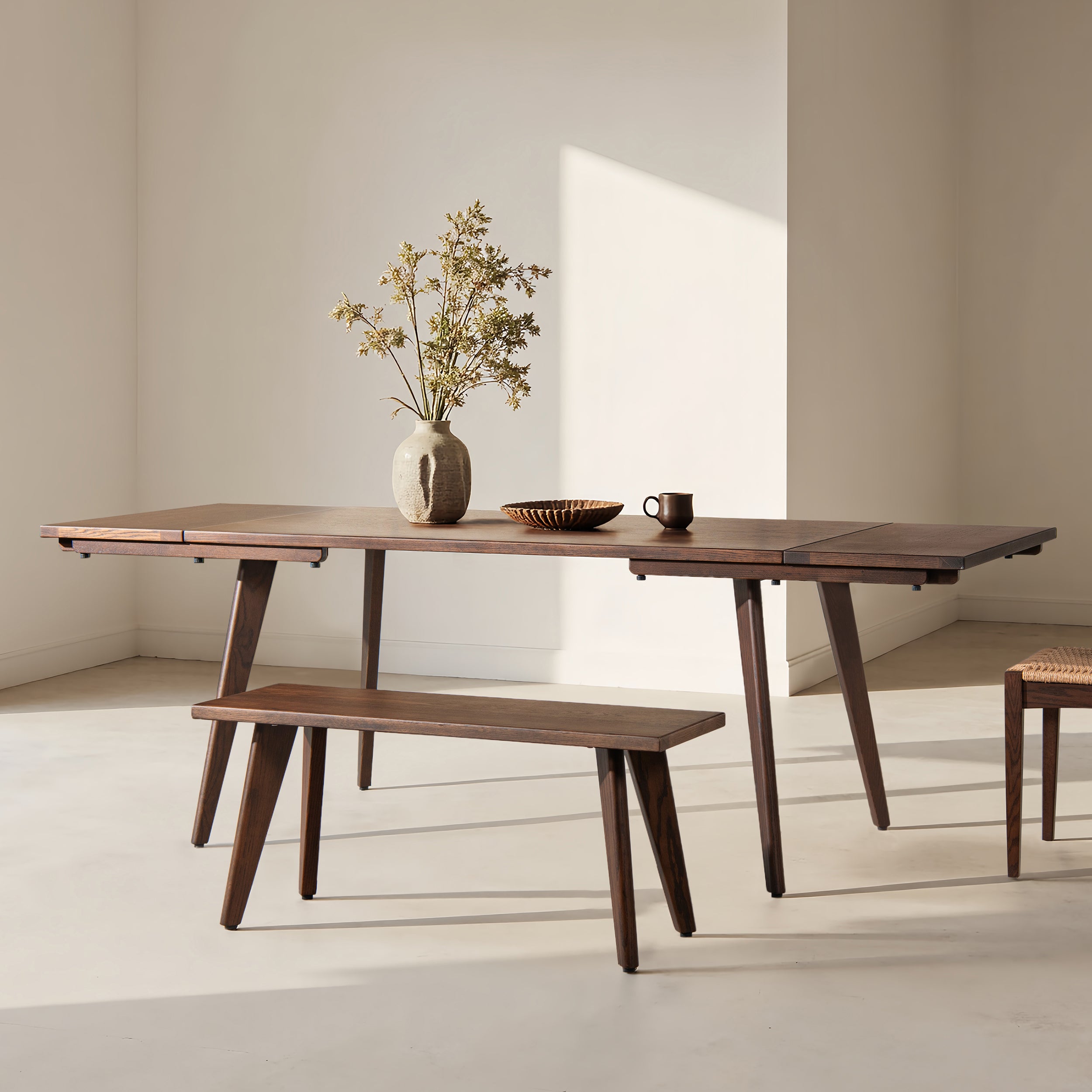 Capri 41.5" Solid Red Oak Wood Bench