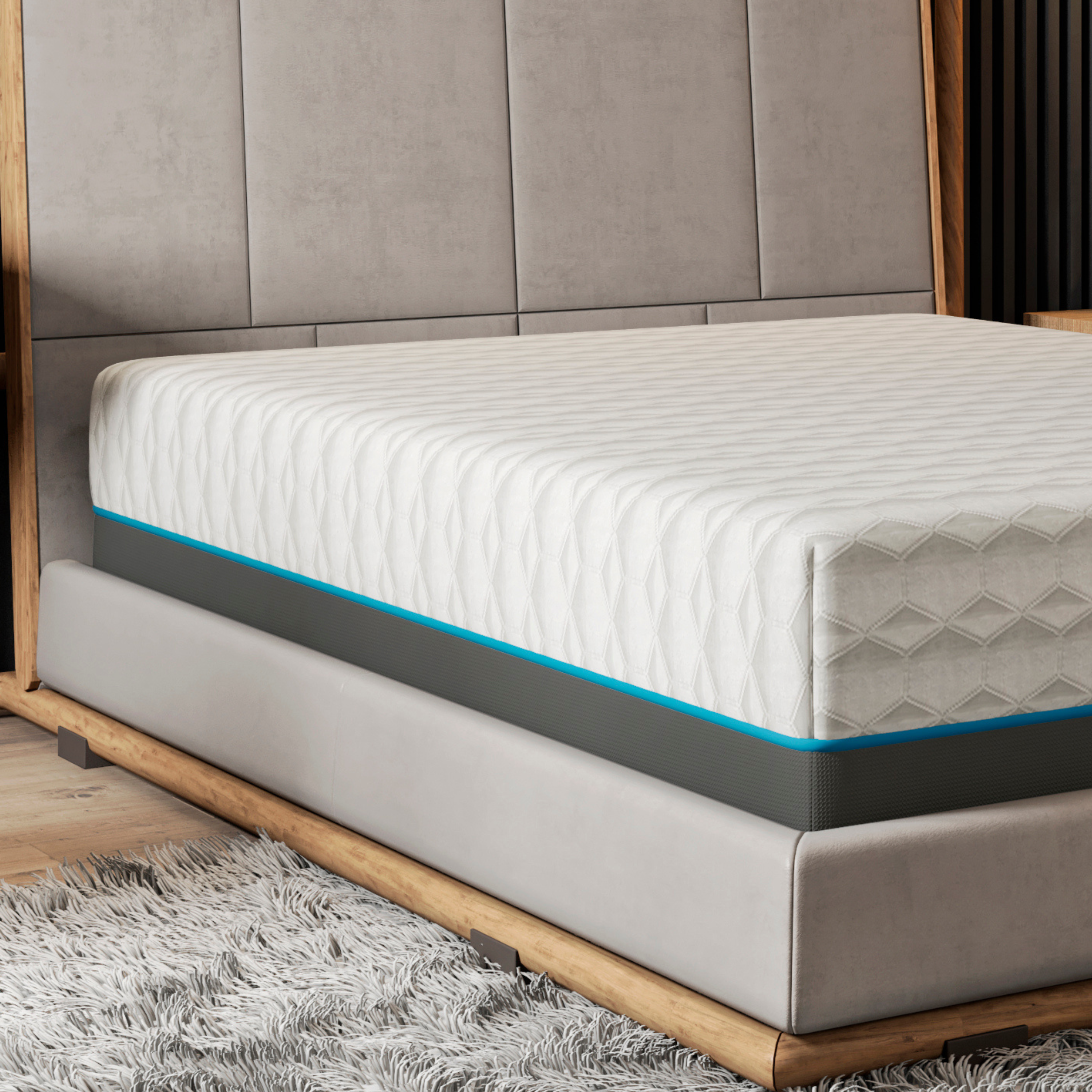 BedTech Copper Lux 14" Plush Memory Foam Mattress With Phase Change Cooling Fabric