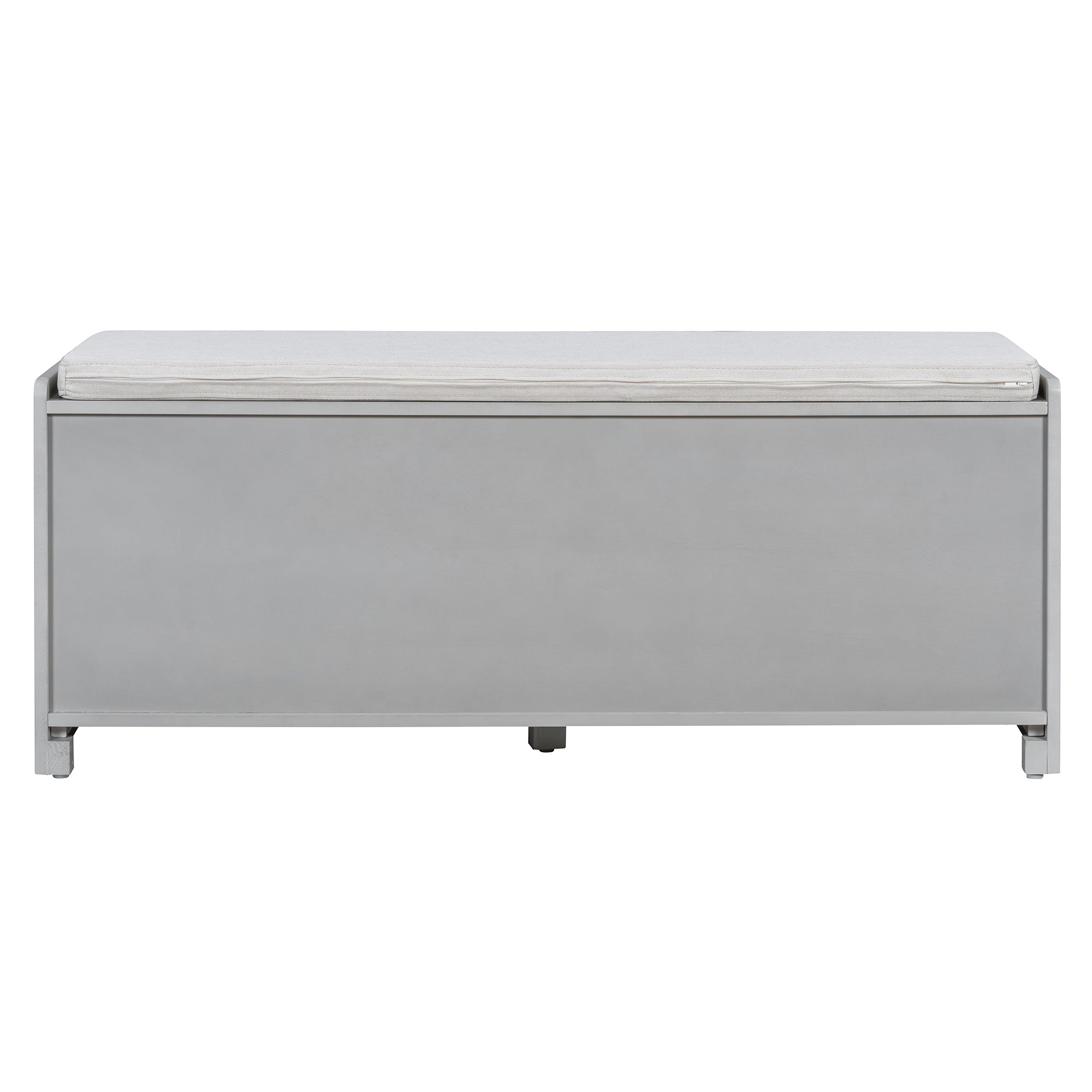 Storage Bench with Rattan Doors