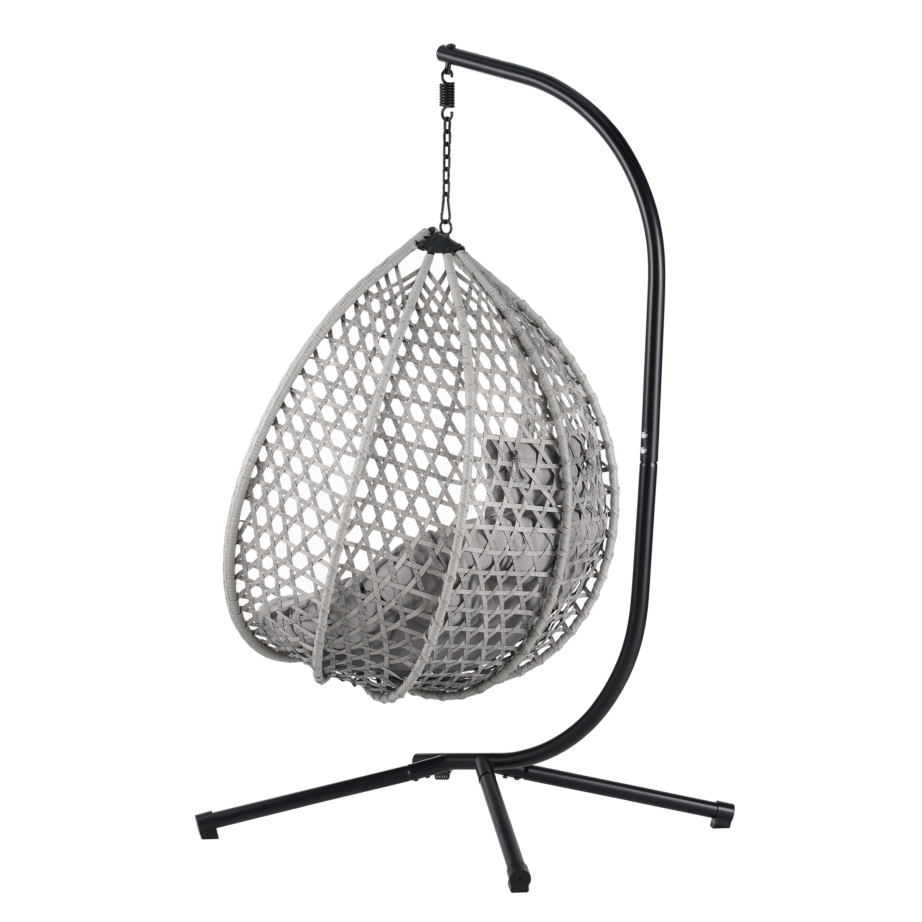 Hanging Swinging Egg Chair with Rattan Weaving, Base Included