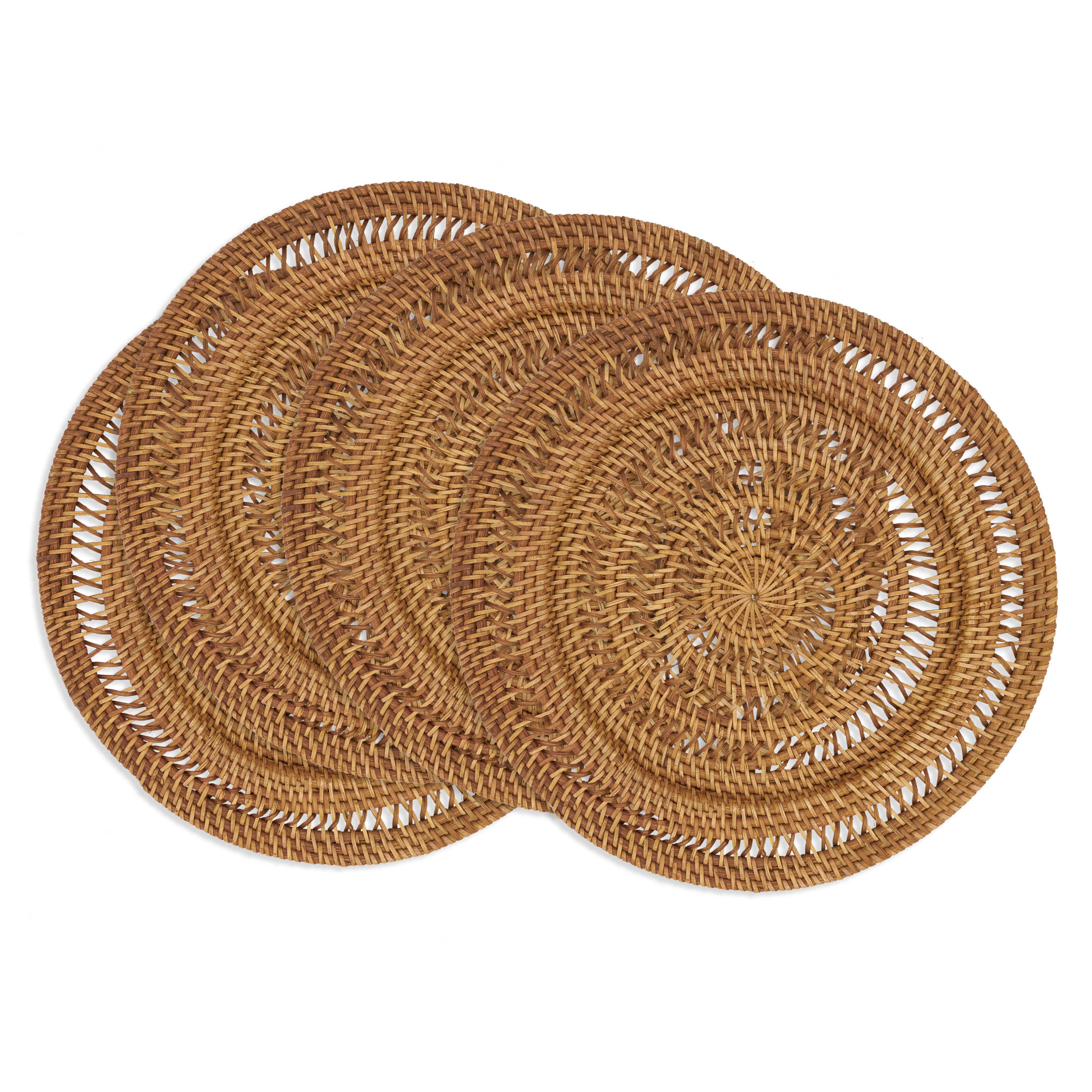 Rustic Rattan Charger, Set of 4