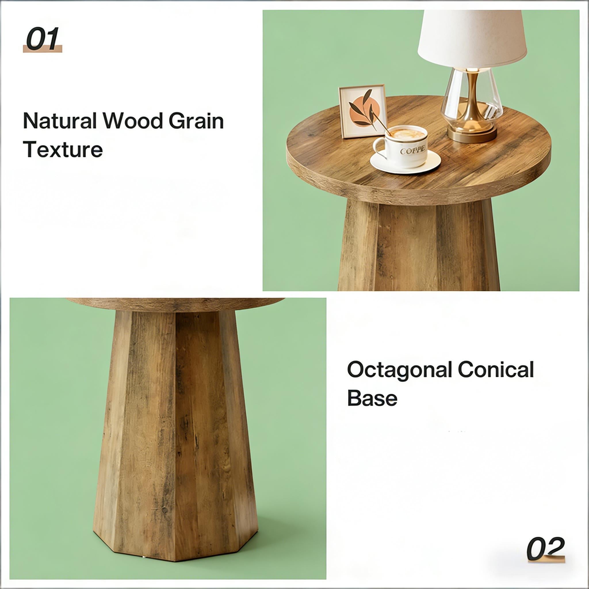 Simpson Wooden Pedestal End Table