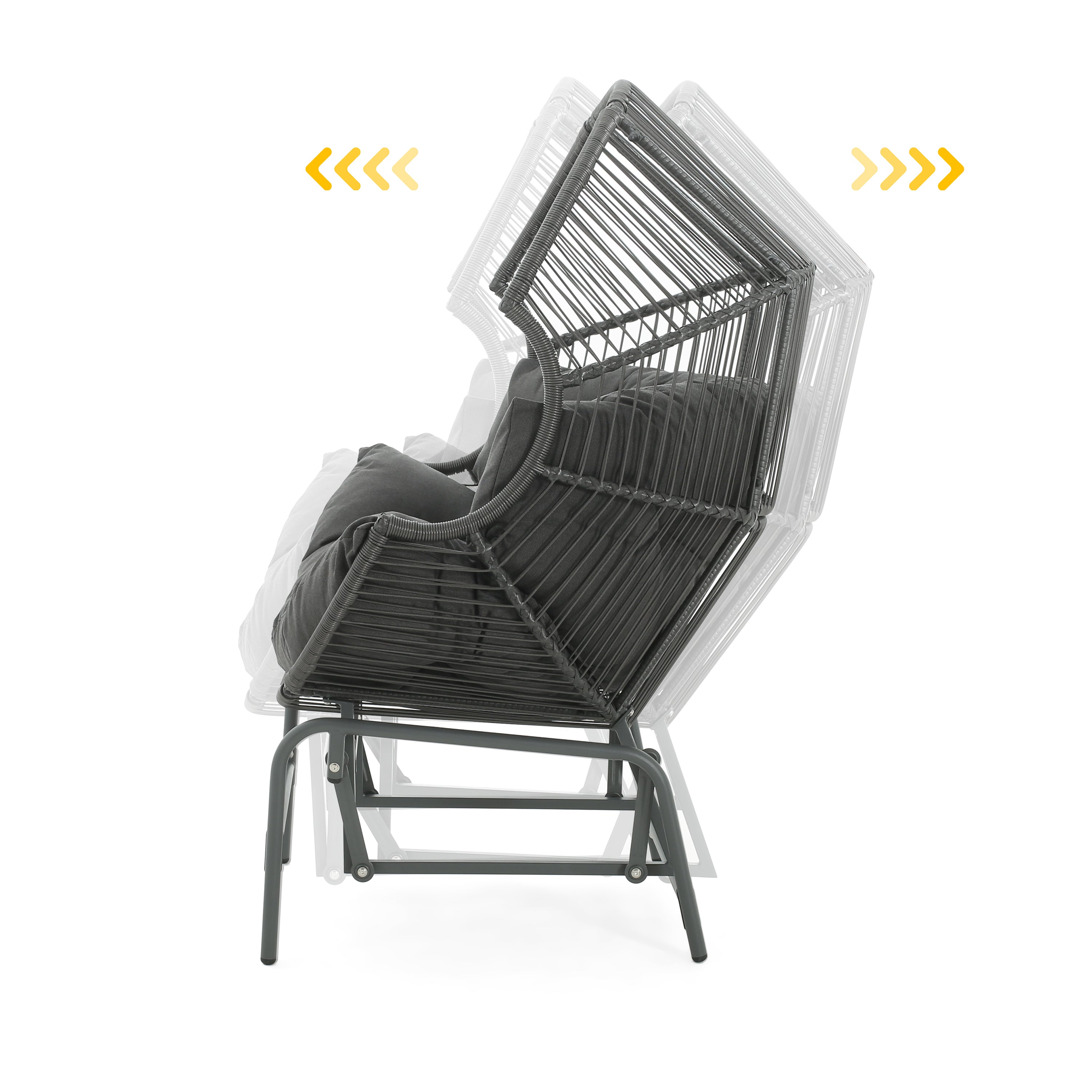 Variscite Outdoor Wicker Glider Chair with Cushion Seat