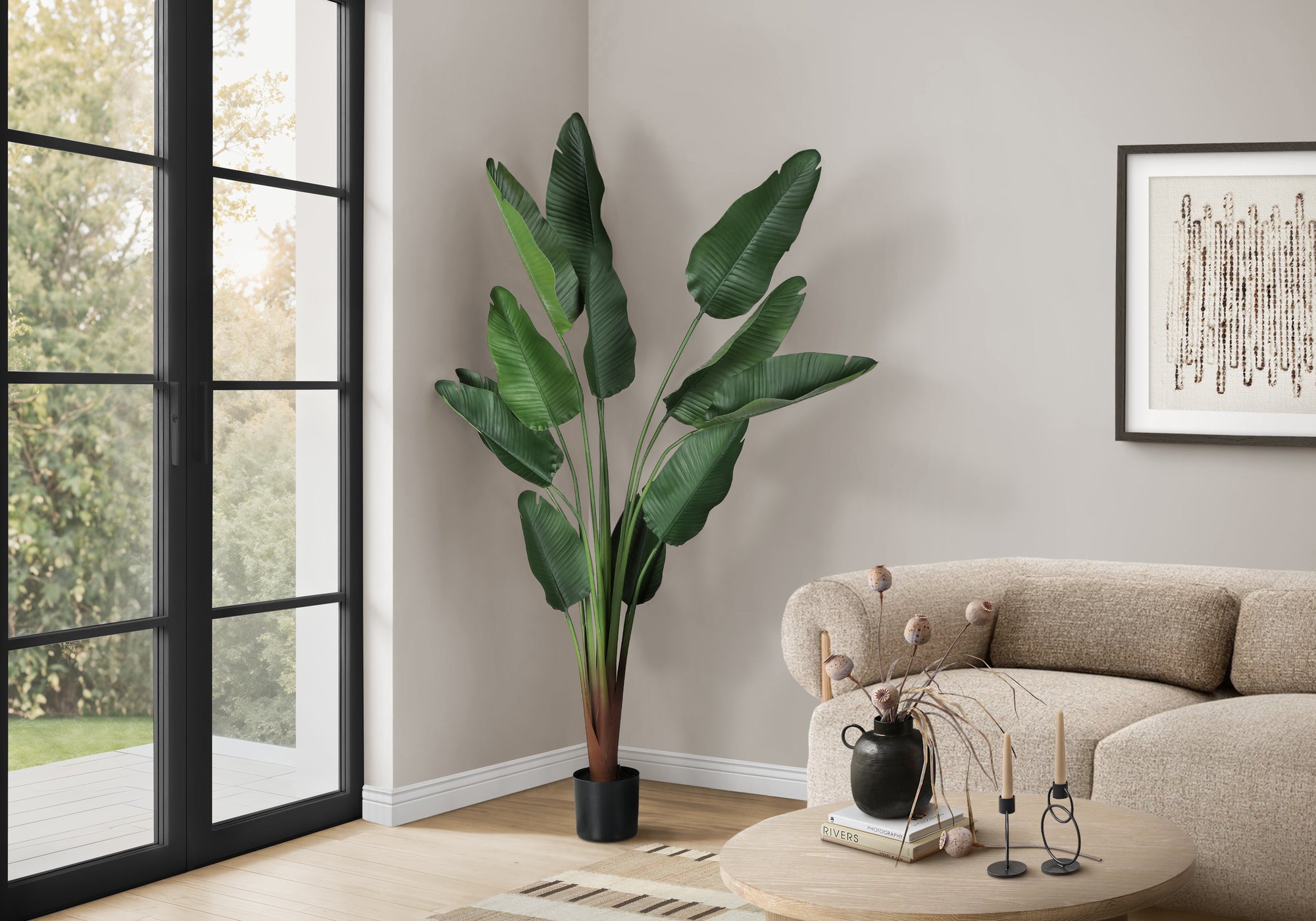 83" Faux Indoor Potted Tropical Tree