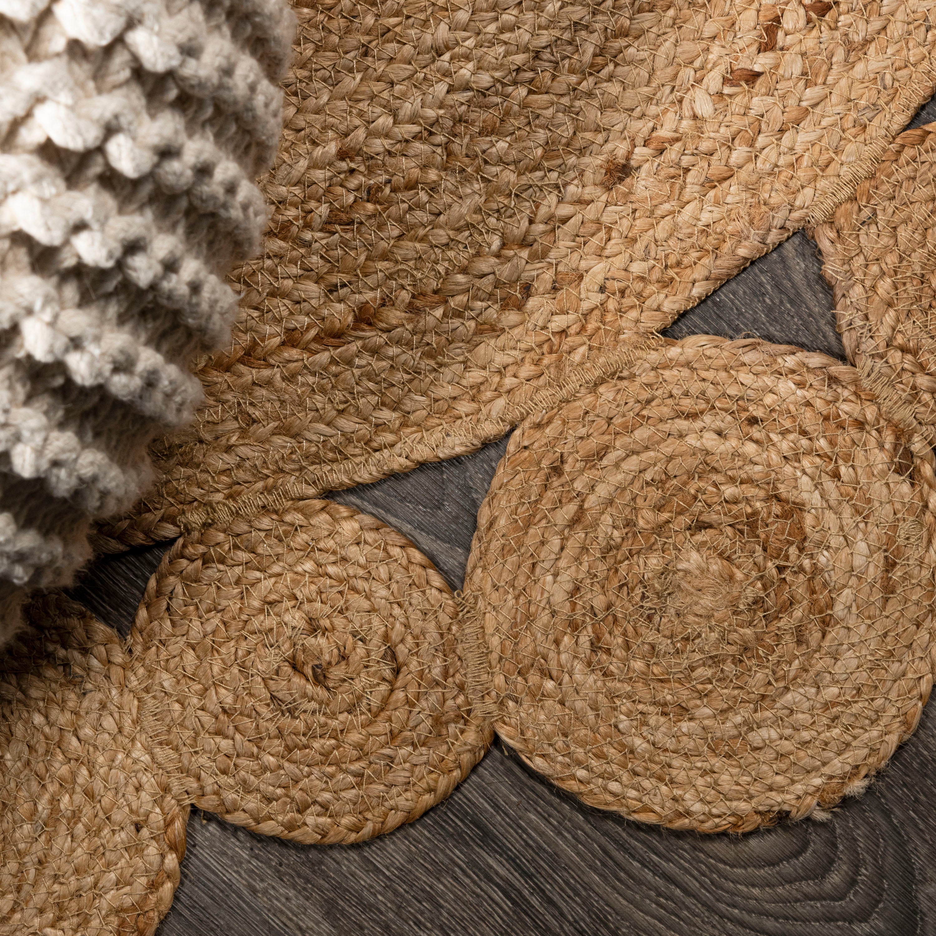 Eden Round Natural Jute hippie Circle Round Area Rug