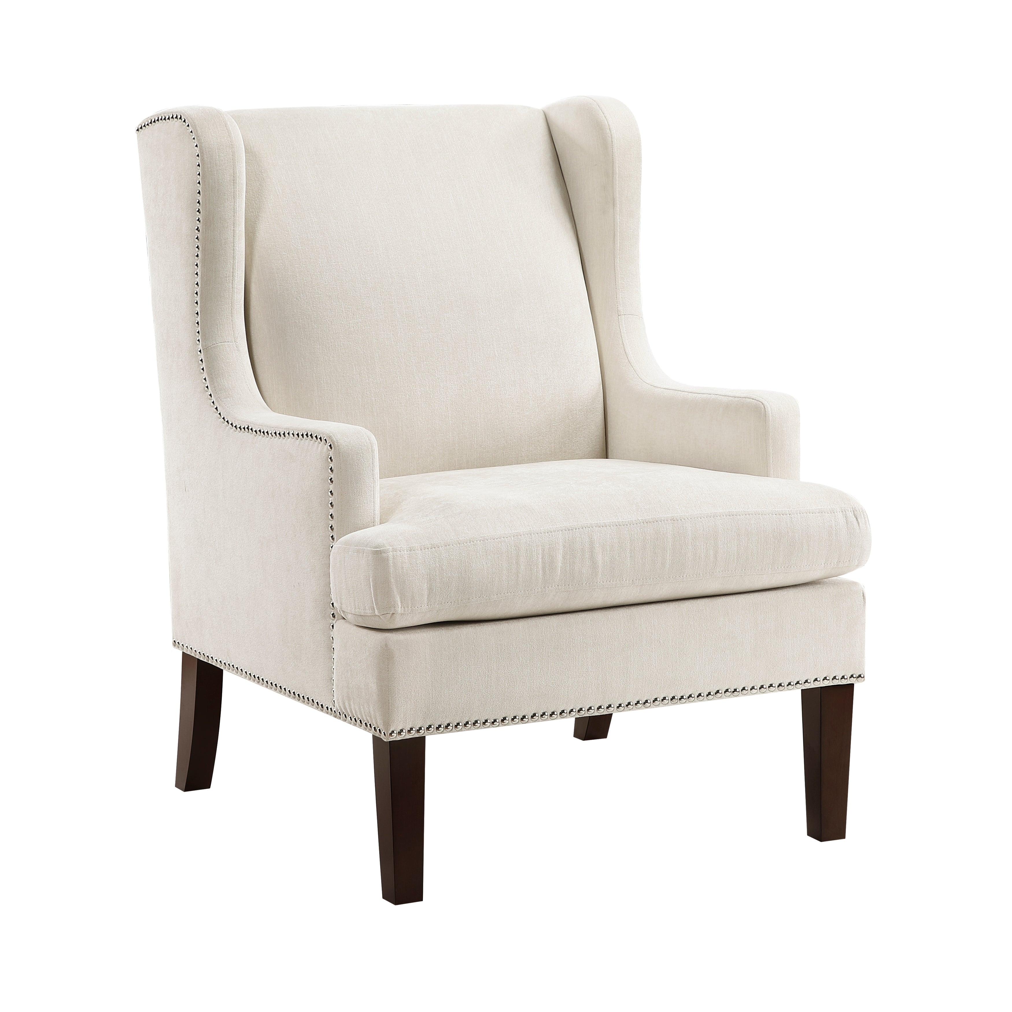 Nailhead Modern Wingback Accent Chair