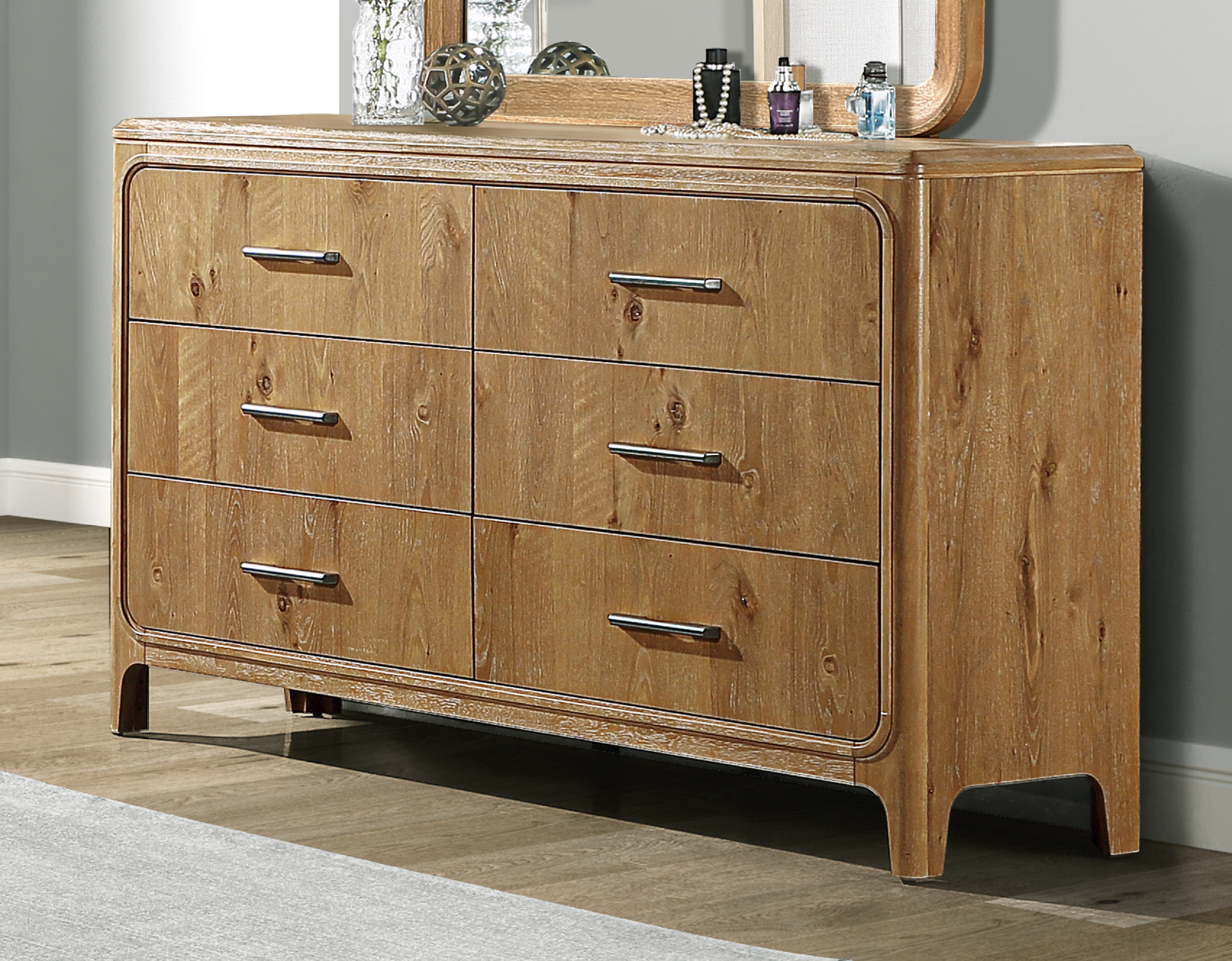 Velora Natural Wood Finish 6-Drawer Dresser
