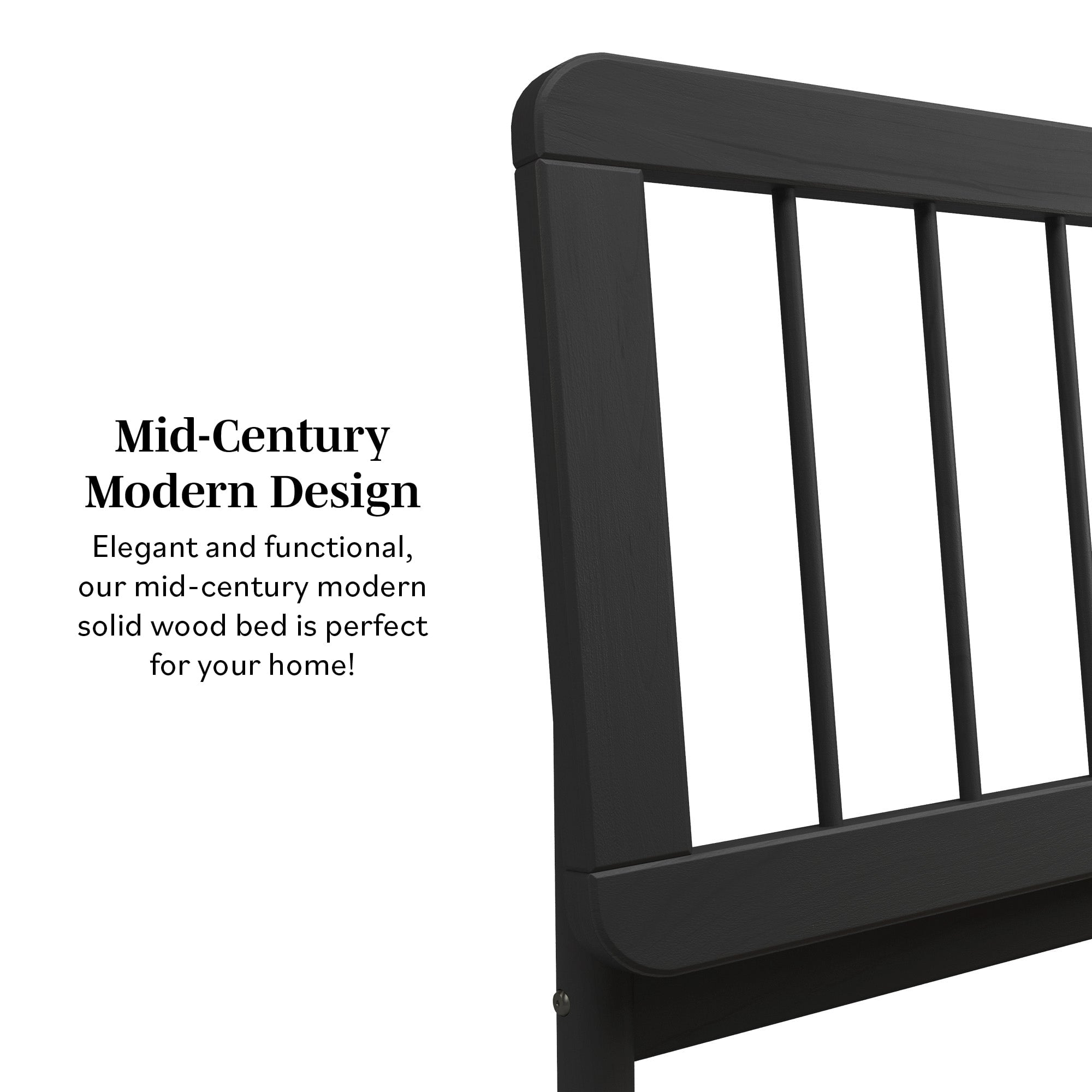 Illusive Solid Wood Spindle Bed with Slat Back