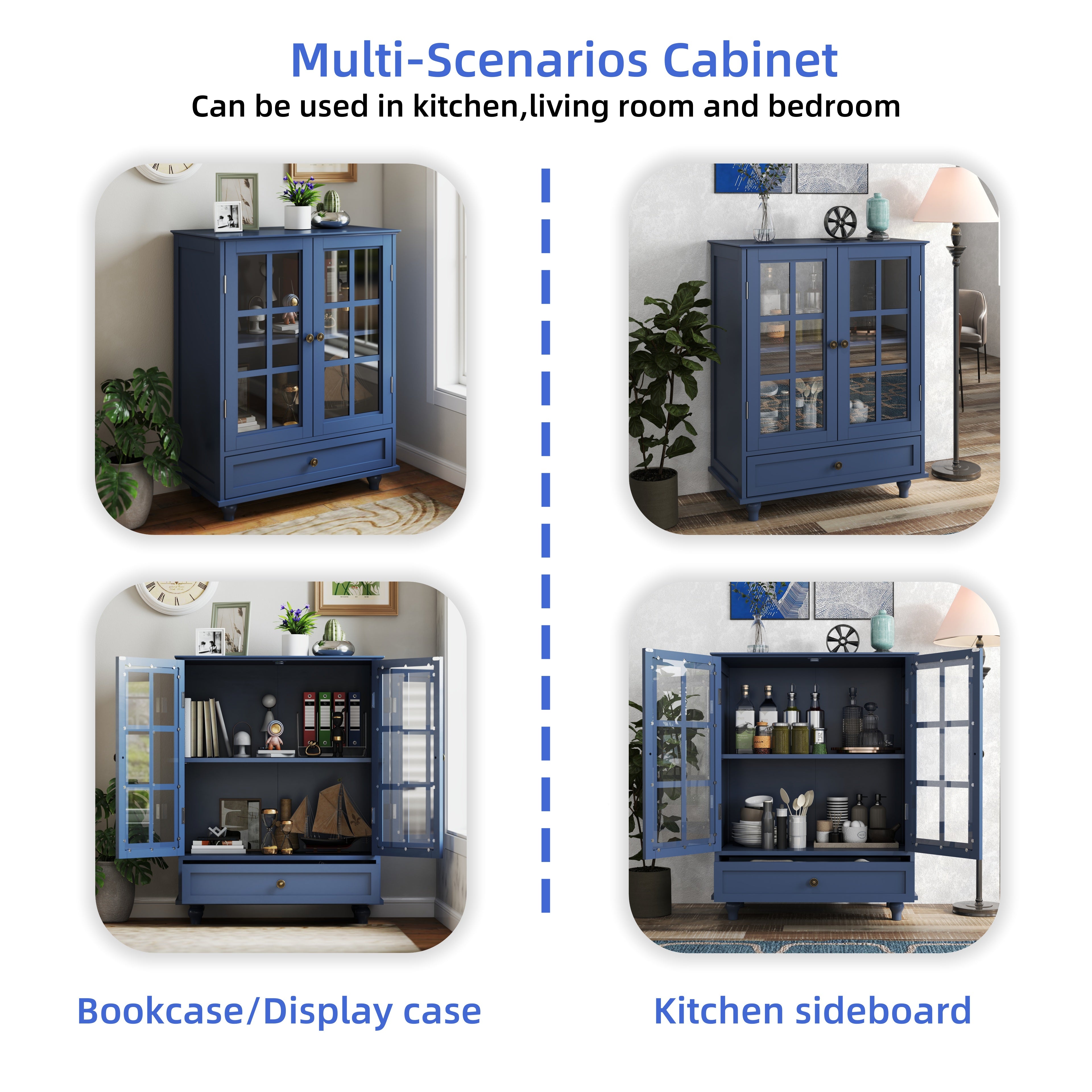 Double Glass Door Accent Cabinet