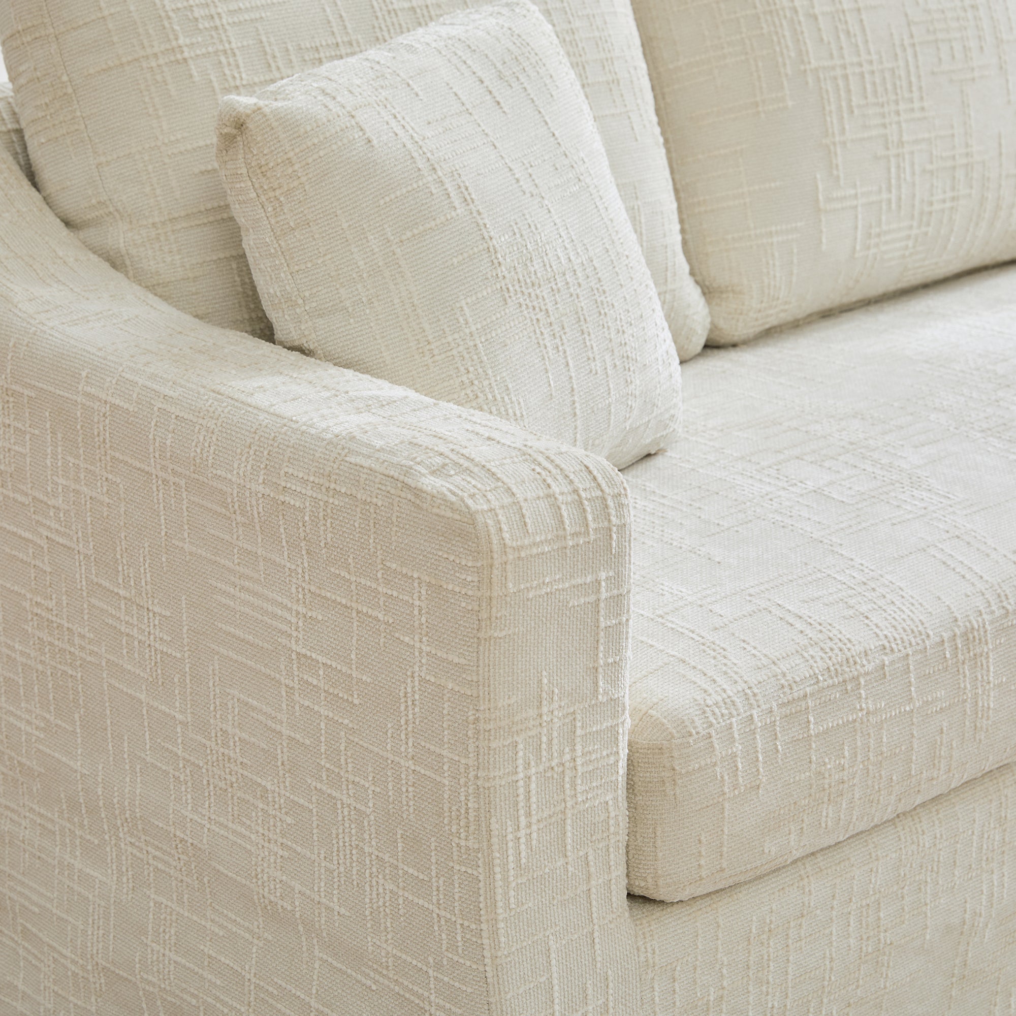 Three-Seater Modern Casual Chenille Sofa with Deep Seat