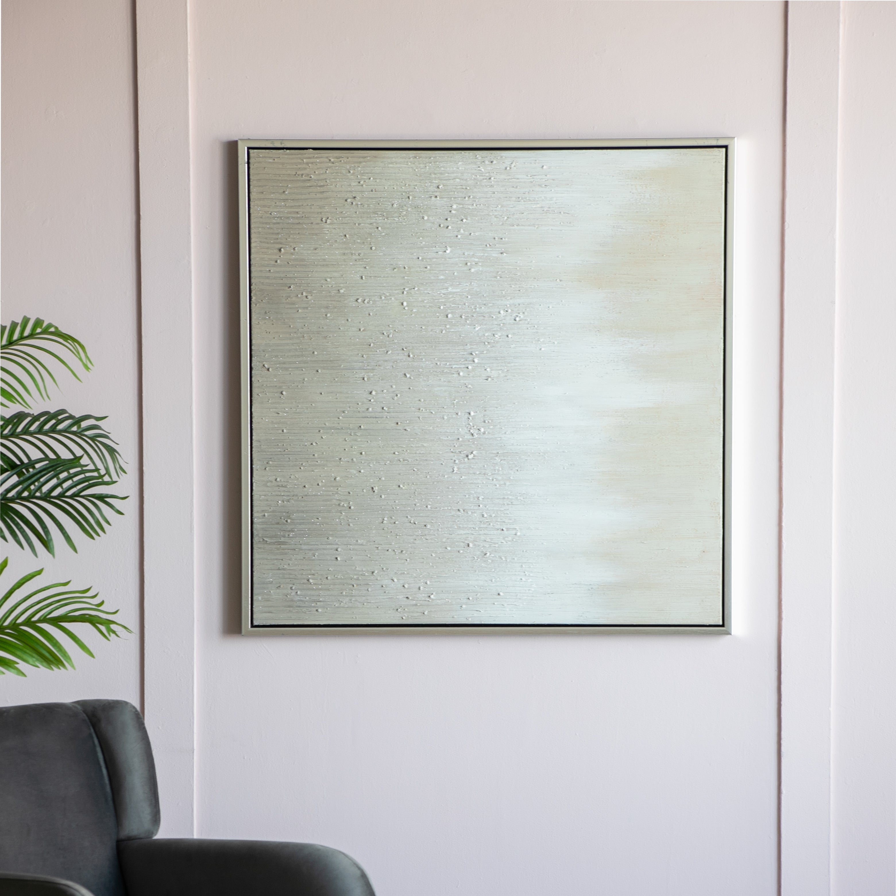 Hand-painted Canvas Wall Art with Square Frame