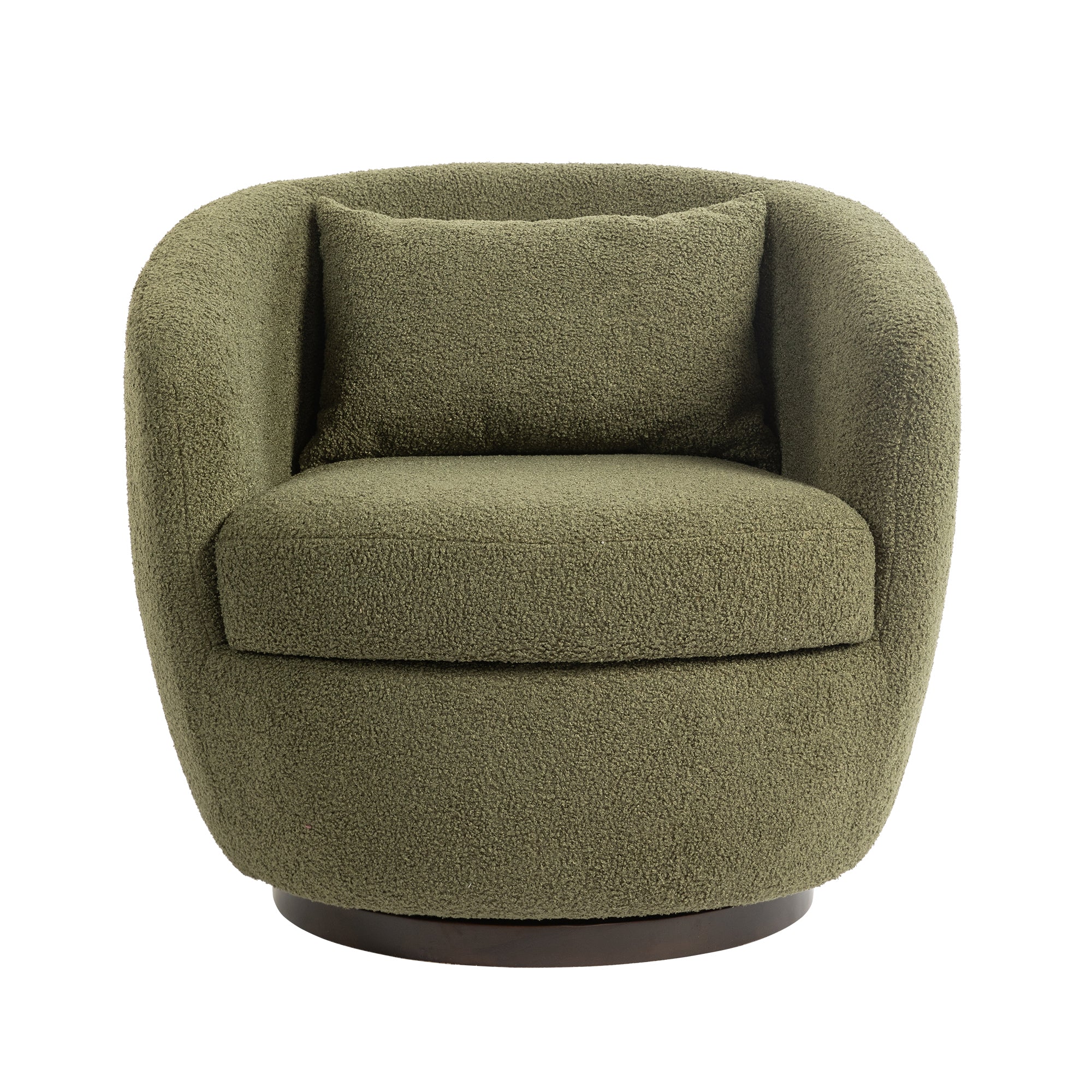 Upholstered Swivel Barrel Chair with Metal Base and Storage