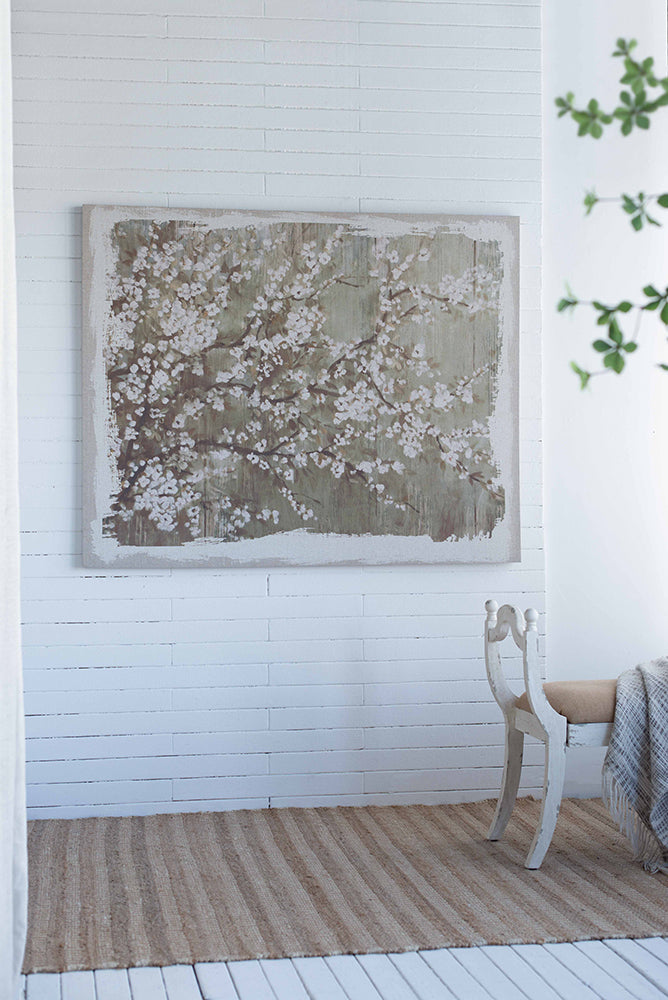 Canvas Wall Art with Large Cherry Blossom Print