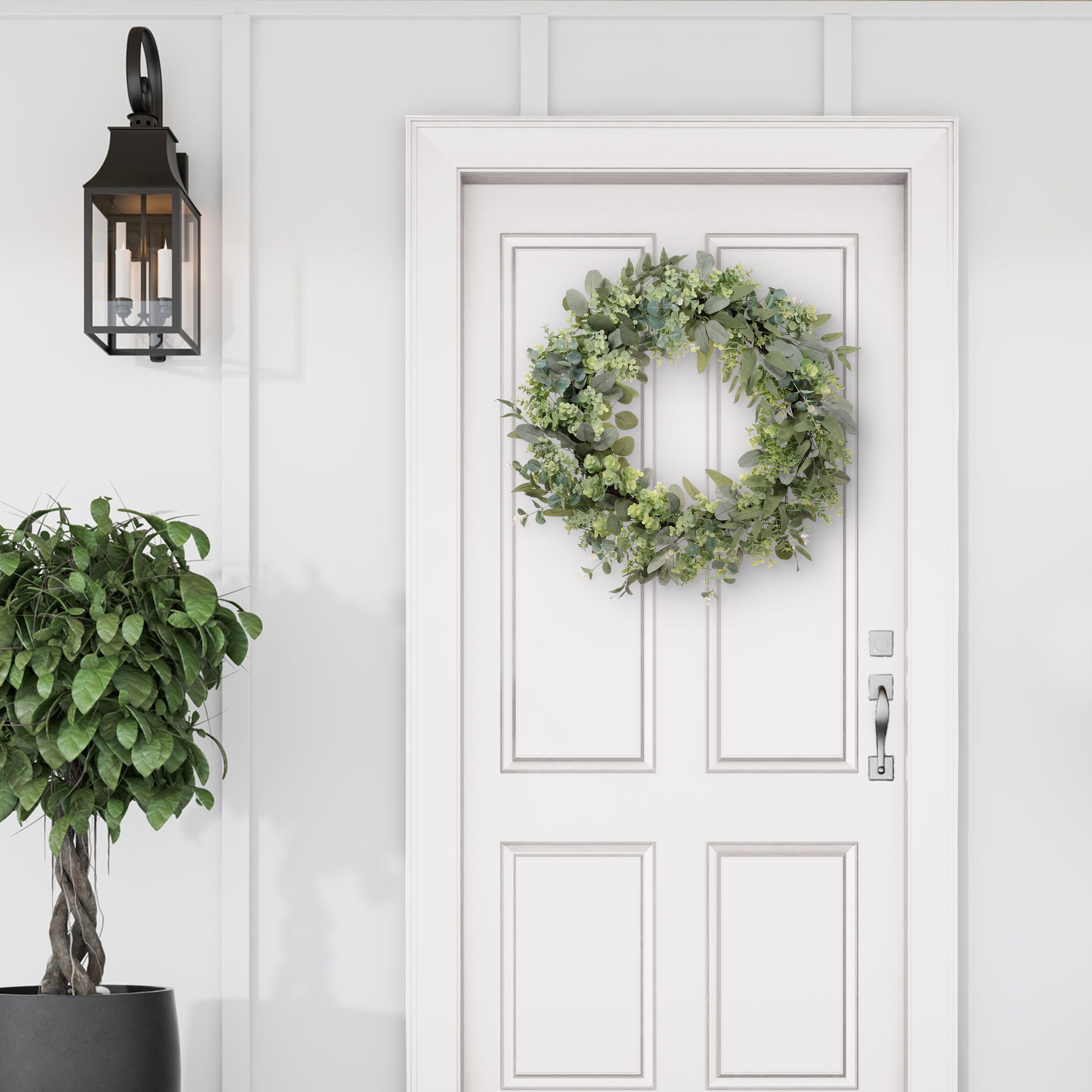30" Artificial Eucalyptus Spring Wreath With  Creeping Jenny Leaves