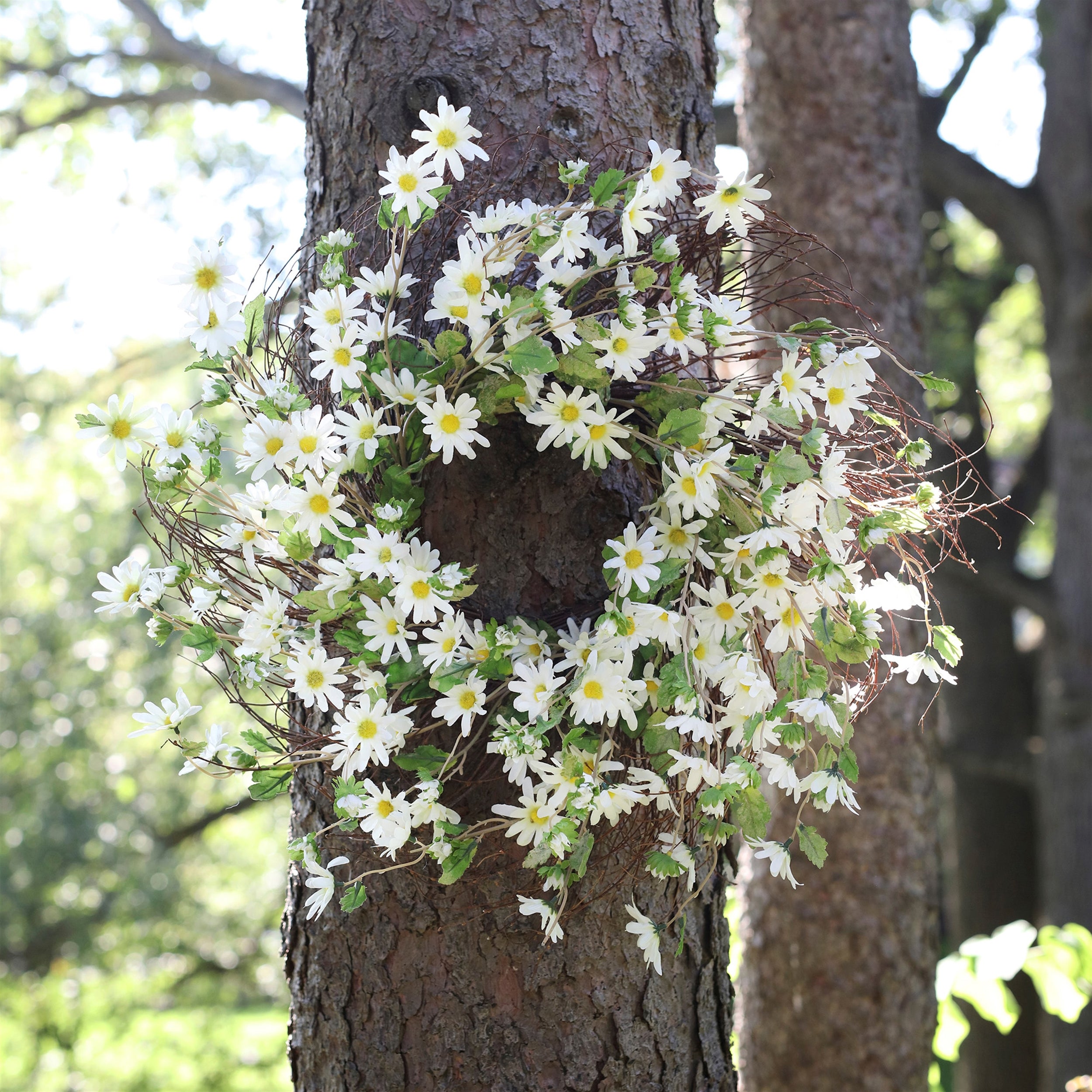 White Daisy Floral Wreath