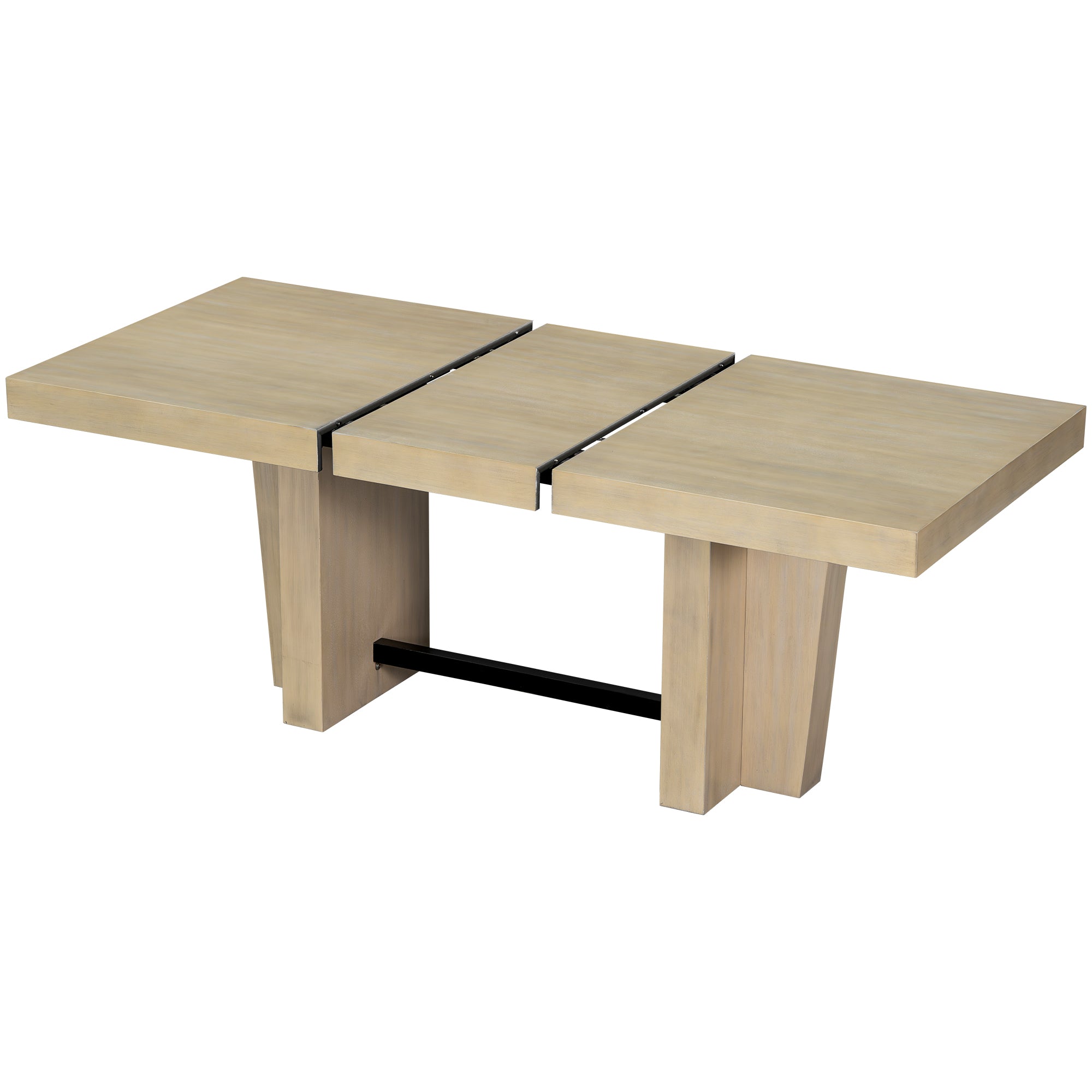 Meadowlark Farmhouse Extendable Wood Dining Table with 4 Upholstered Chairs & Bench
