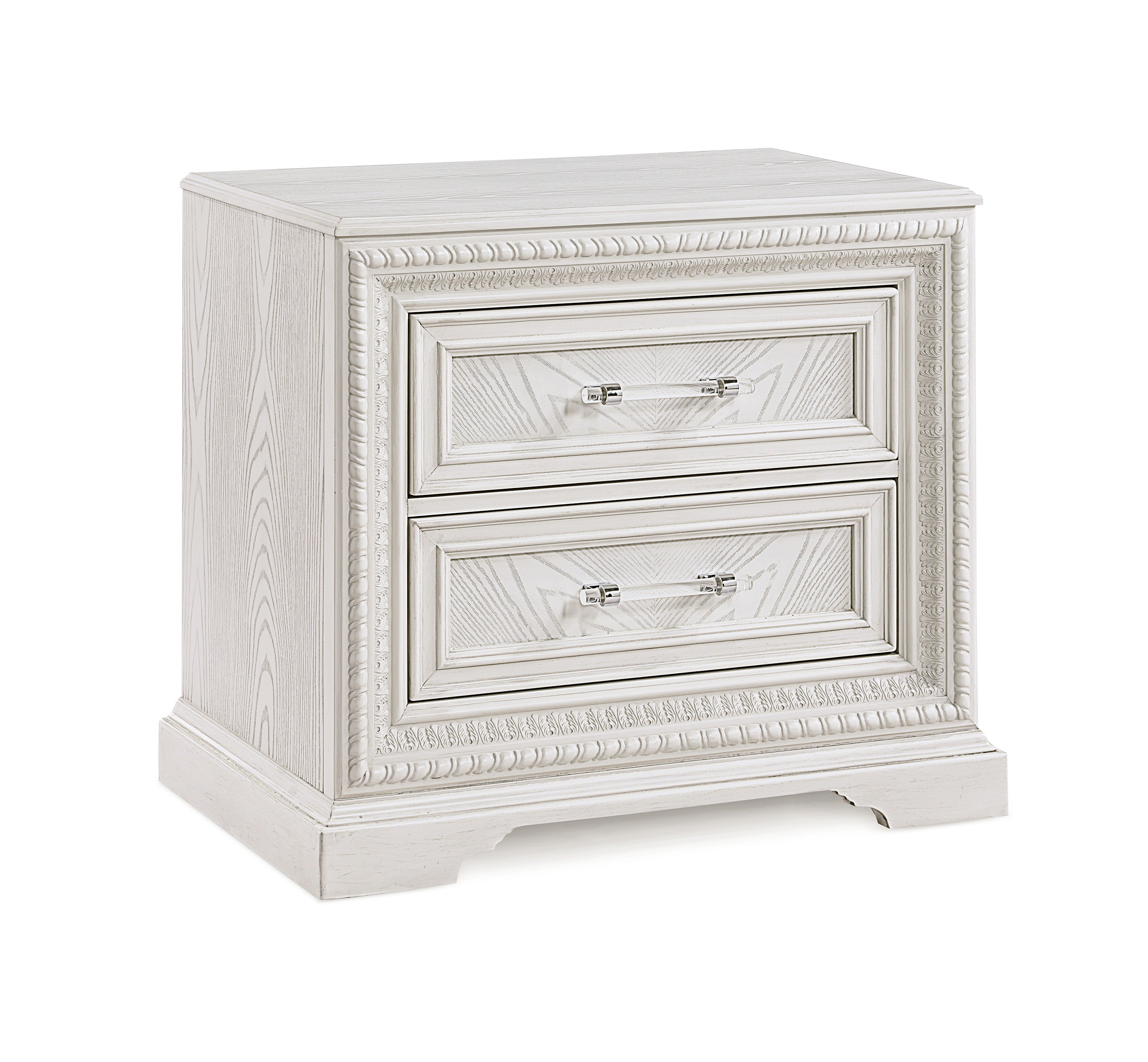Kelsea Antique White 2-Drawer Storage Nightstand
