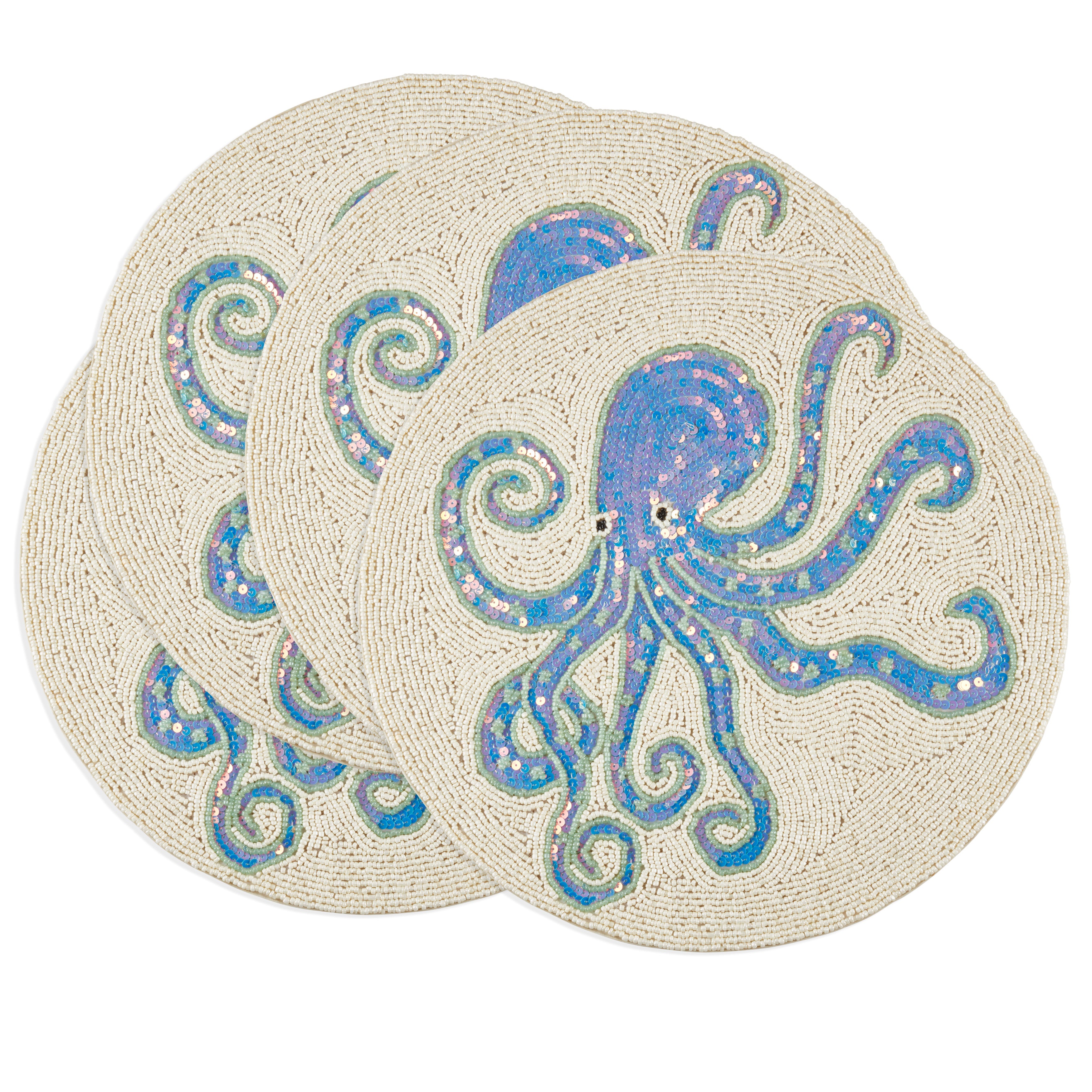Tentacle Treasure Beaded Placemat, Set of 4