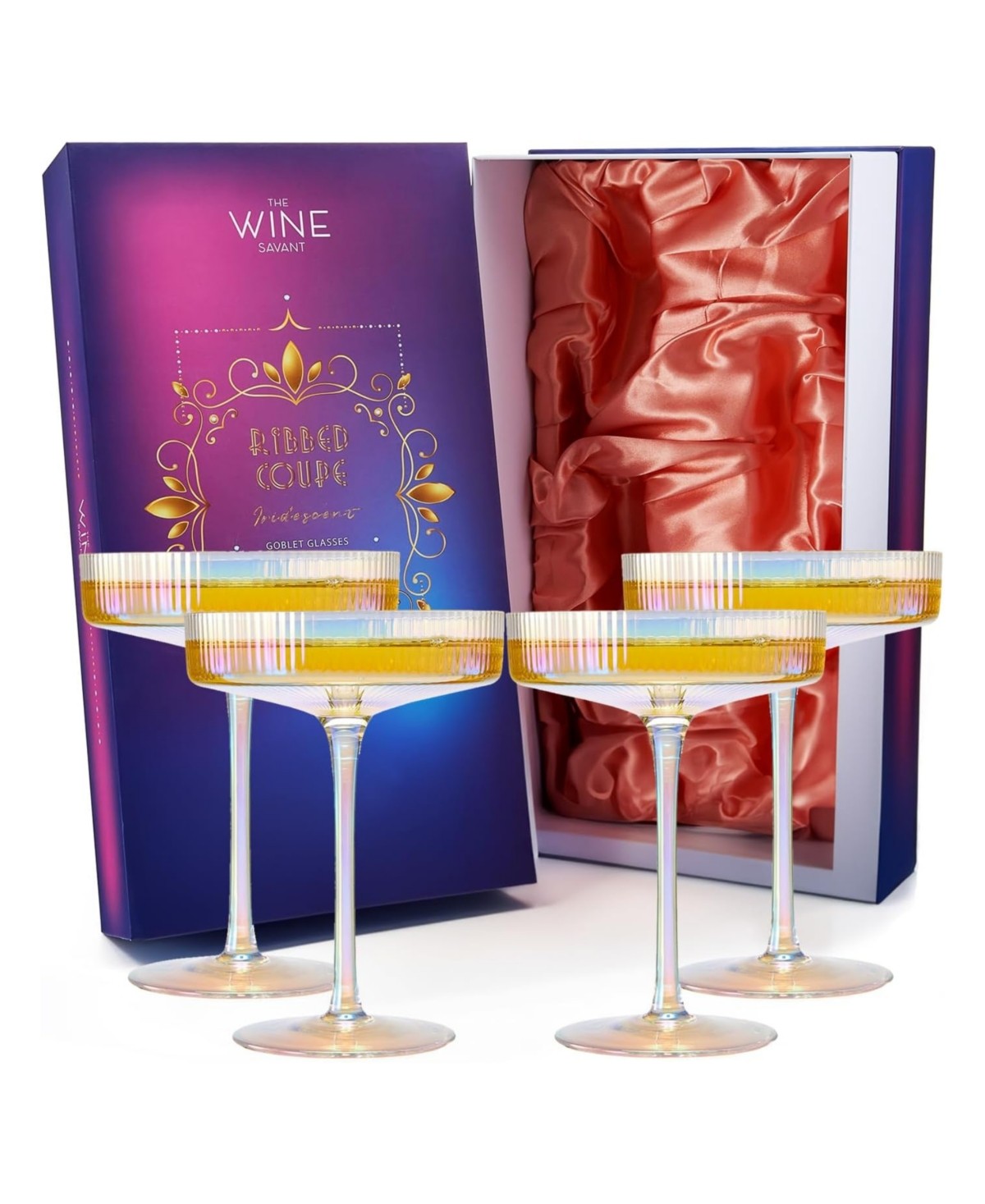 Art Deco Coupe Glasses Set of 4
