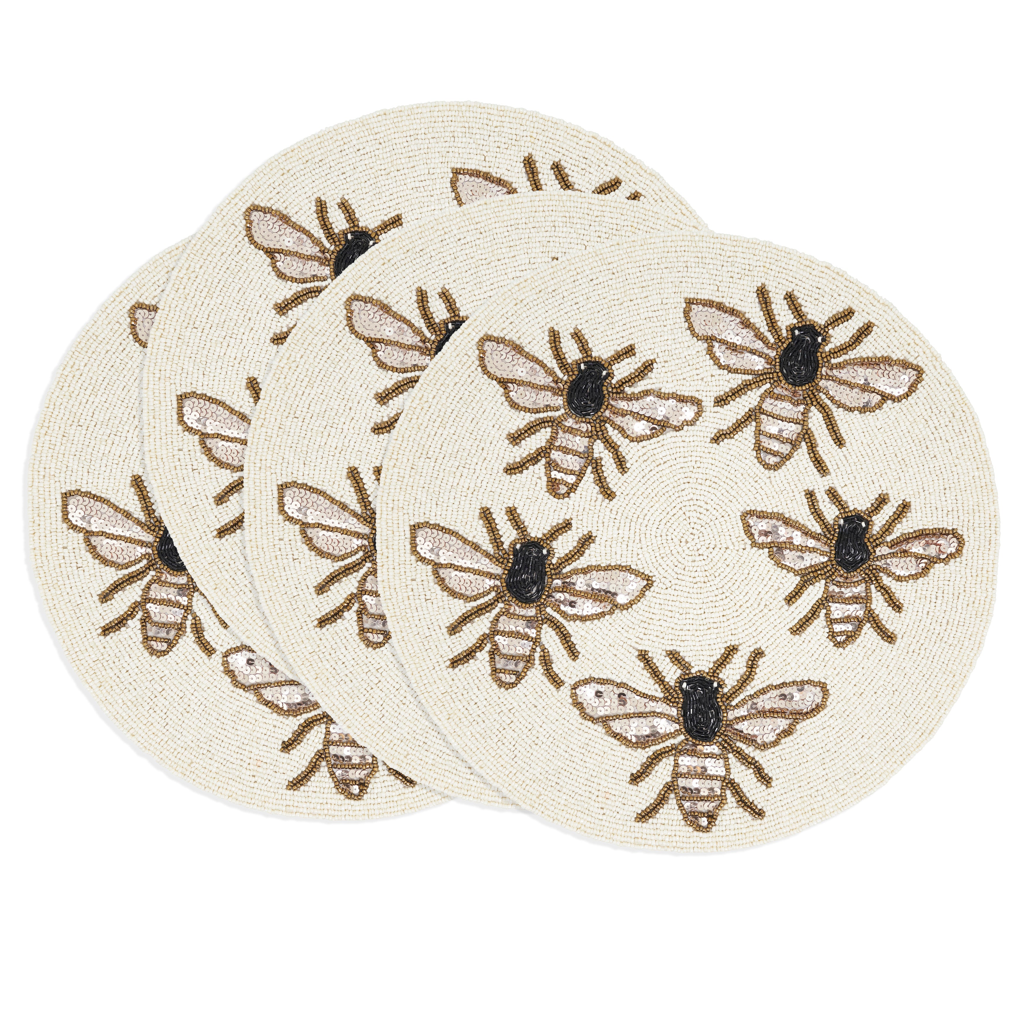 Garden Buzz Beaded Placemat, Set of 4