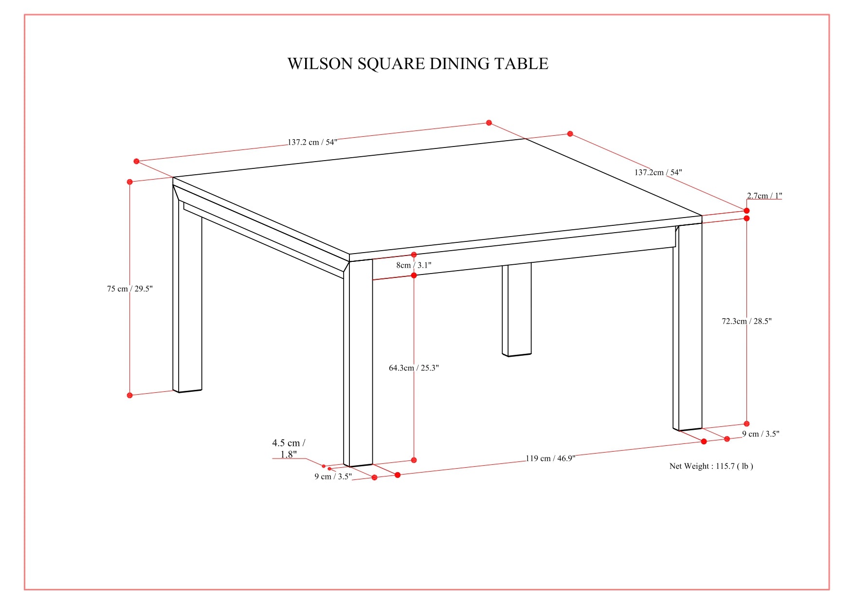 Wilson Square Dining Table