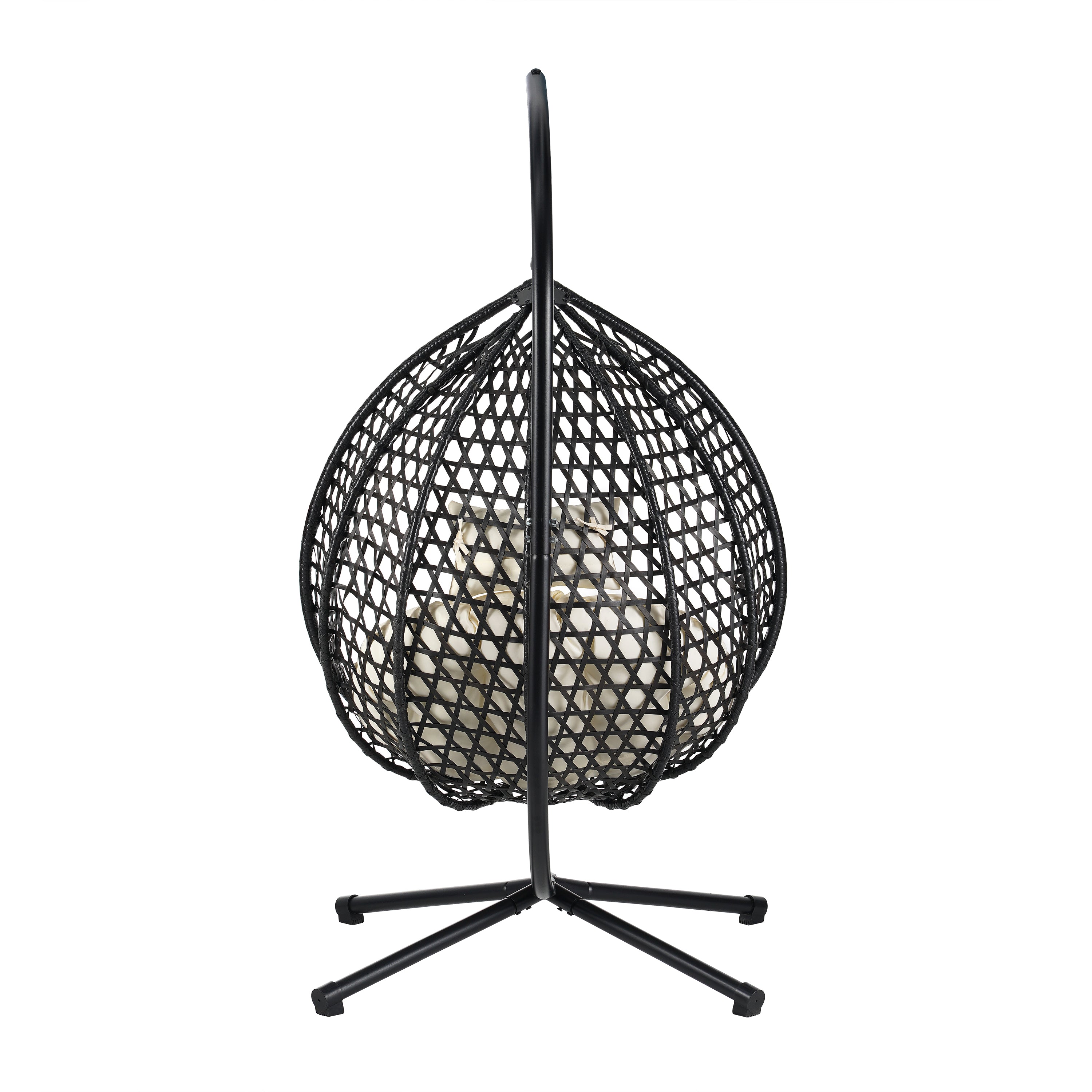 Hanging Swinging Egg Chair with Rattan Weaving, Base Included